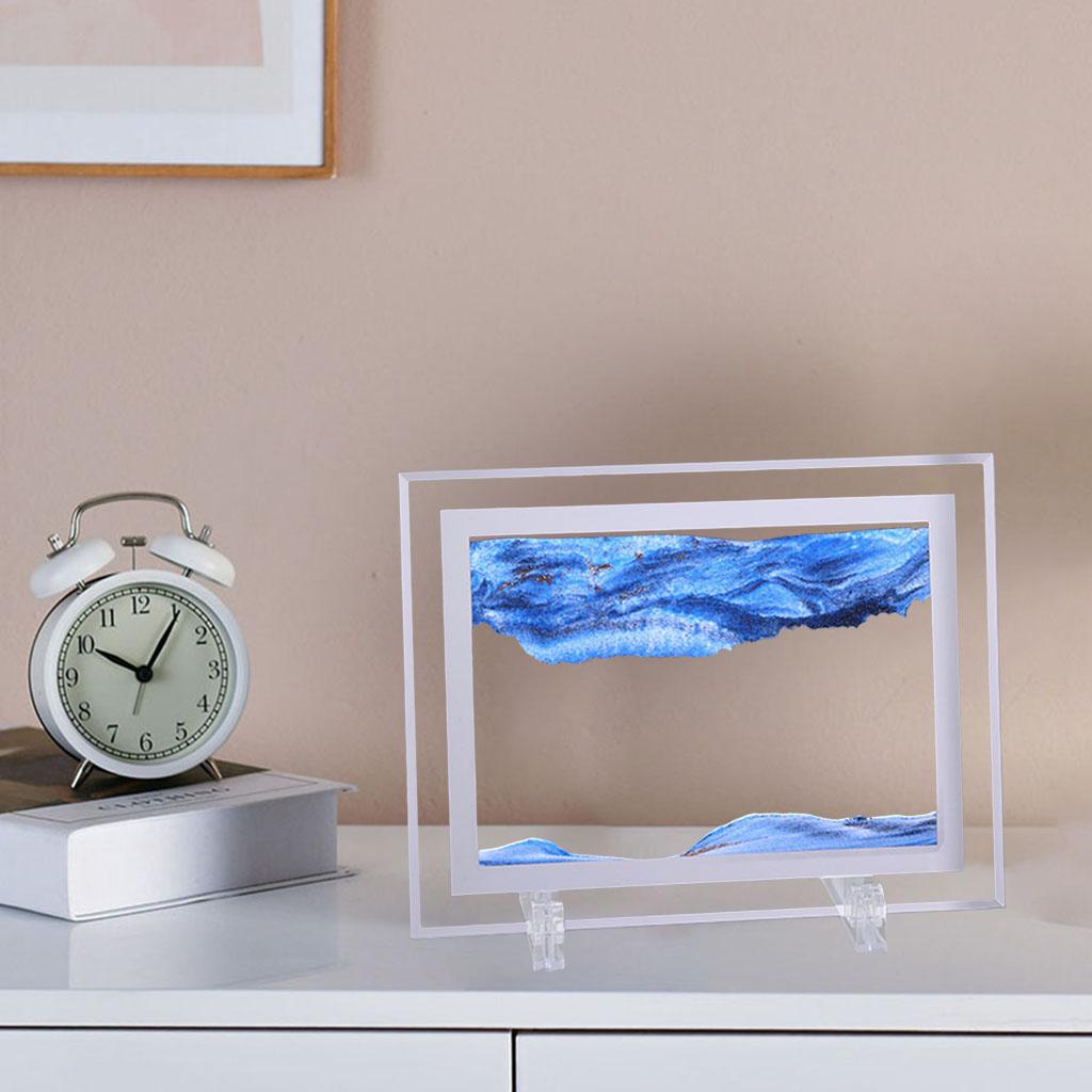 Moving Sands Art Picture Dynamic Flowing 3D Sandscape 5Inch Blue