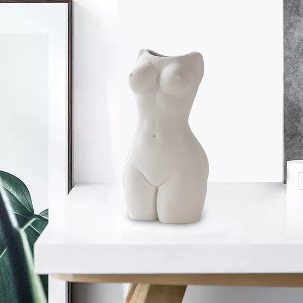 Modern Female Body Body Vase Figurine Ornament Home Decor Pot White