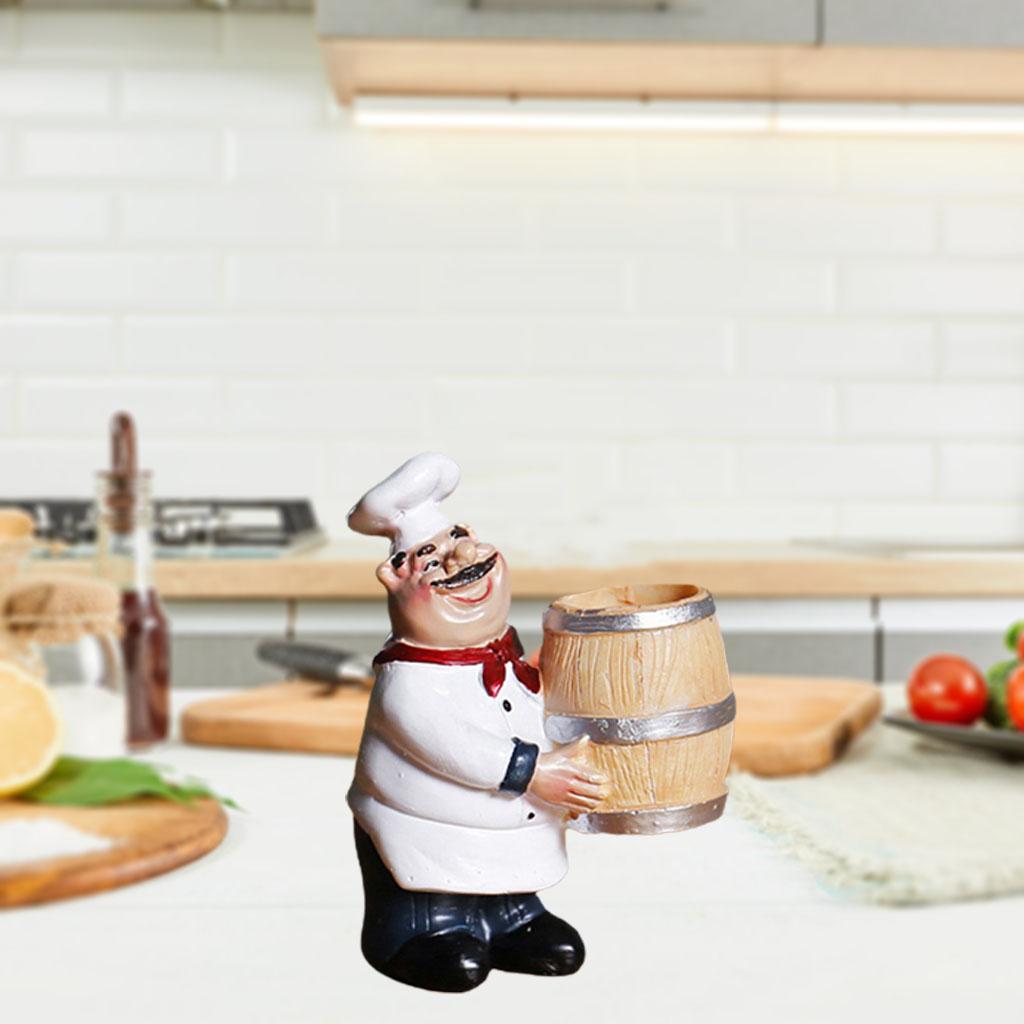 Cartoon Chef Statue Sculpture Cook Restaurant Coffee Art Chef 