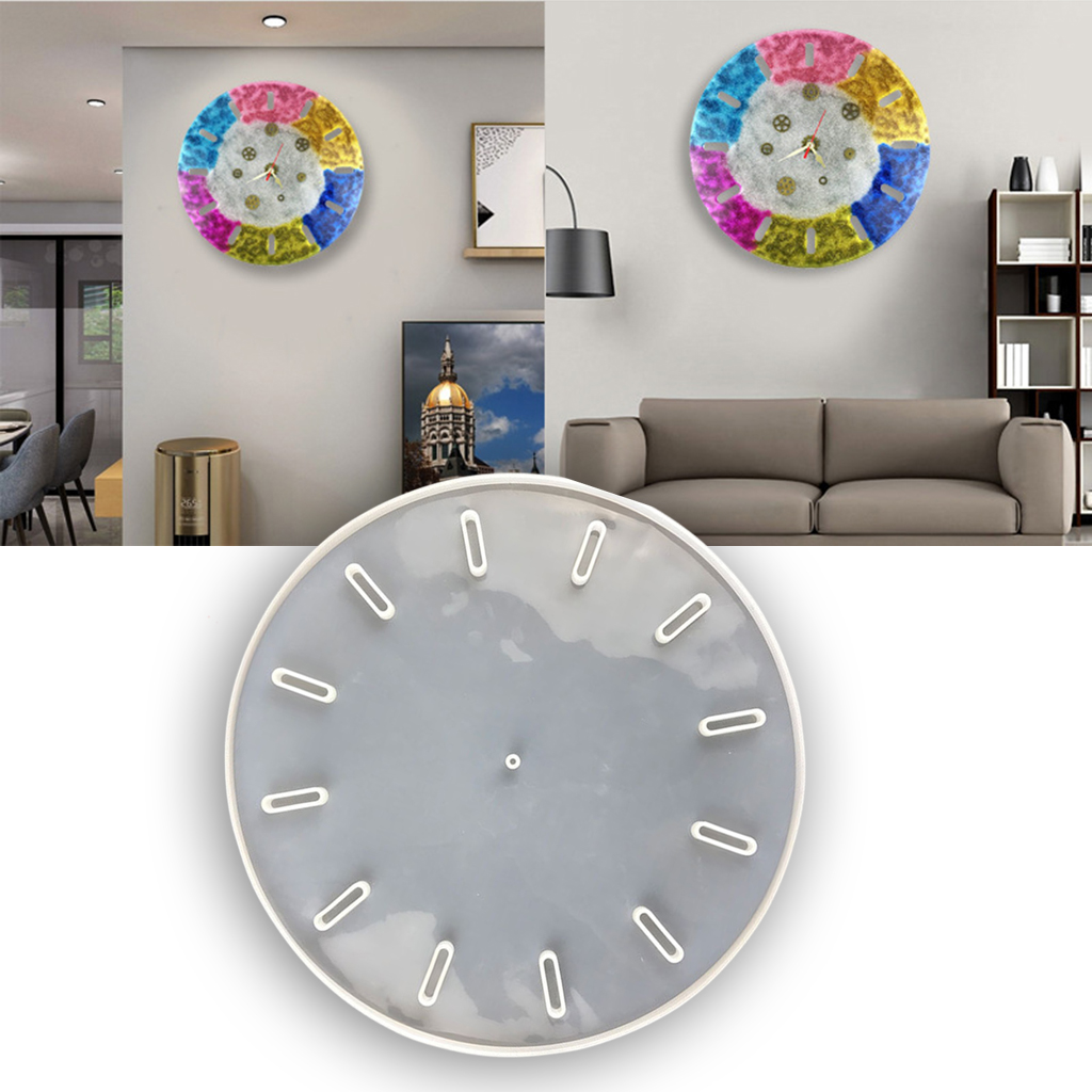 Silicone Jewelry Mold Making Resin Mould Square Round Clock Handmade Casting 32.4cm