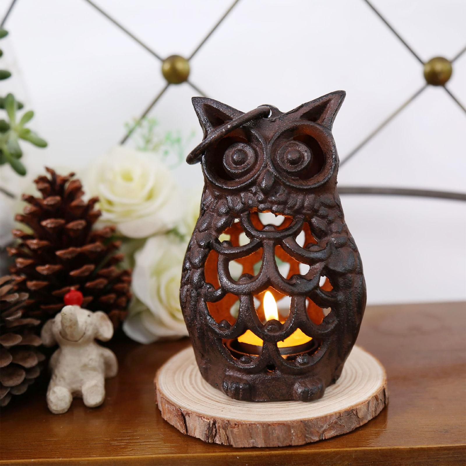 Owl Iron Tealight Candle Holder Candlestick Gift Garden Home Table Decor