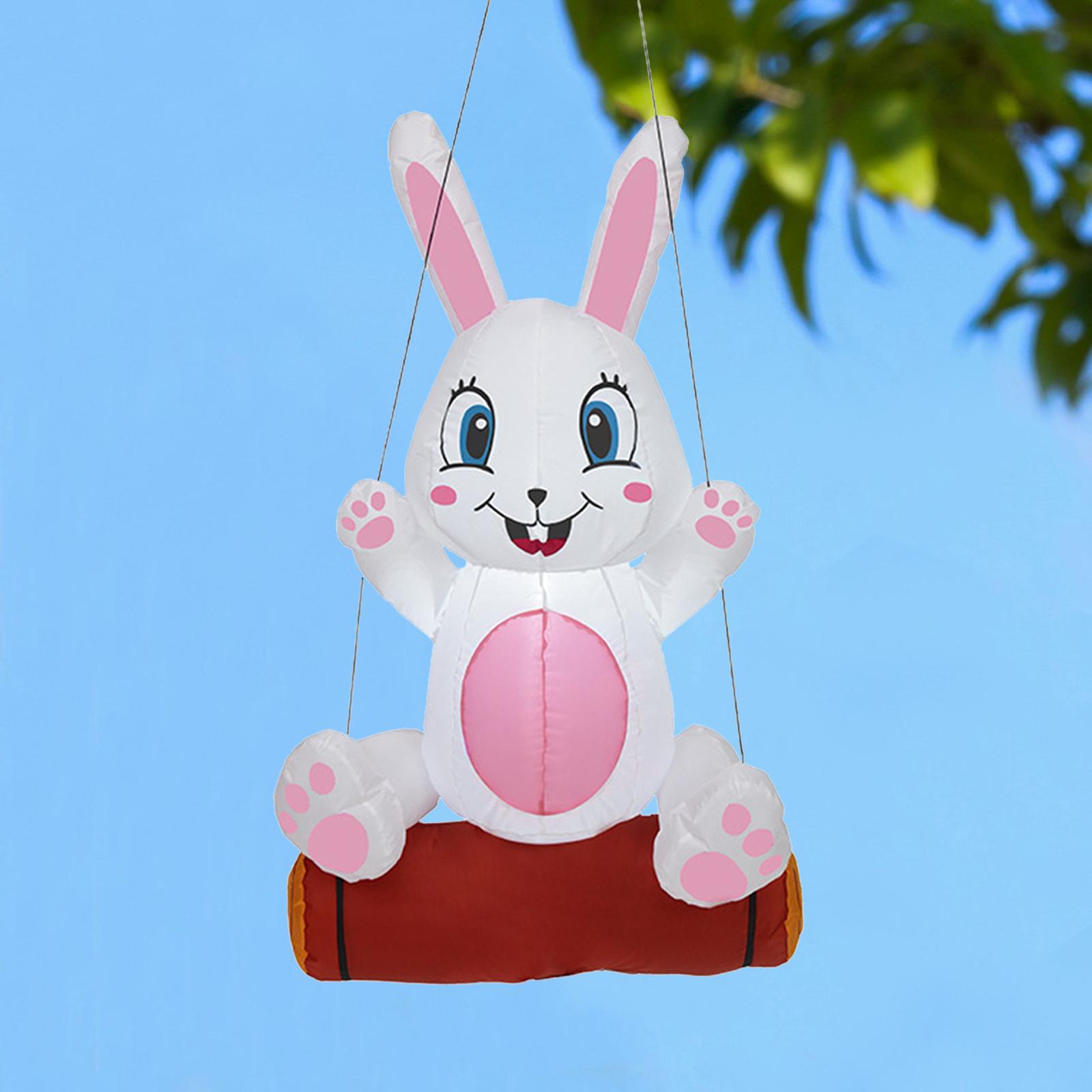 Cartoon Inflatable Easter Bunny Large with LED Lights for Party Ornament