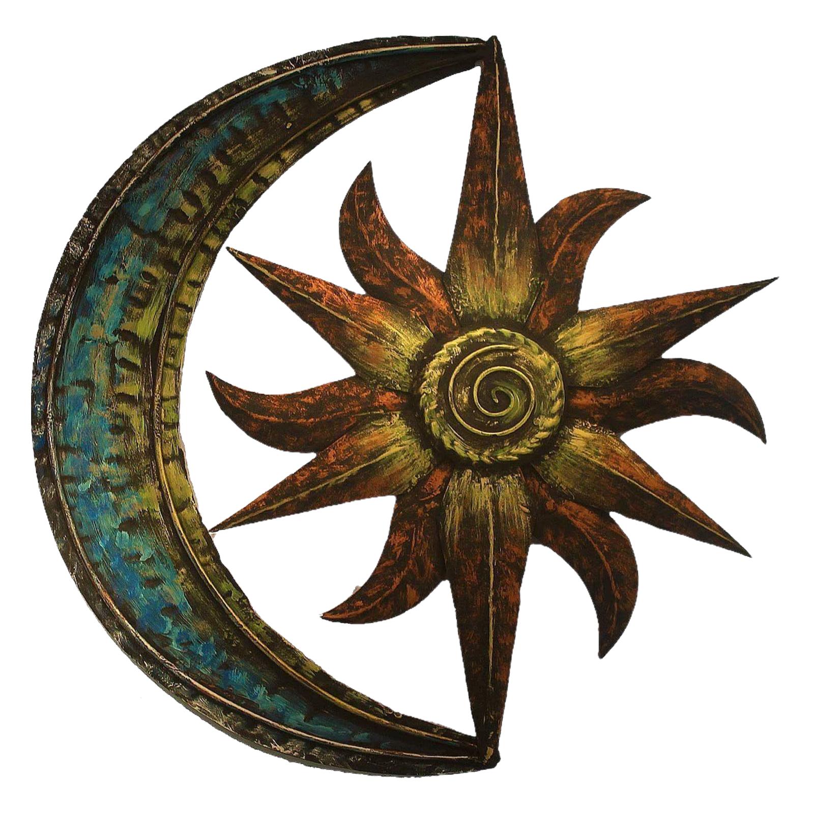 Sun Moon Metal Wall Art Sculpture Celestial Lawn Bathroom