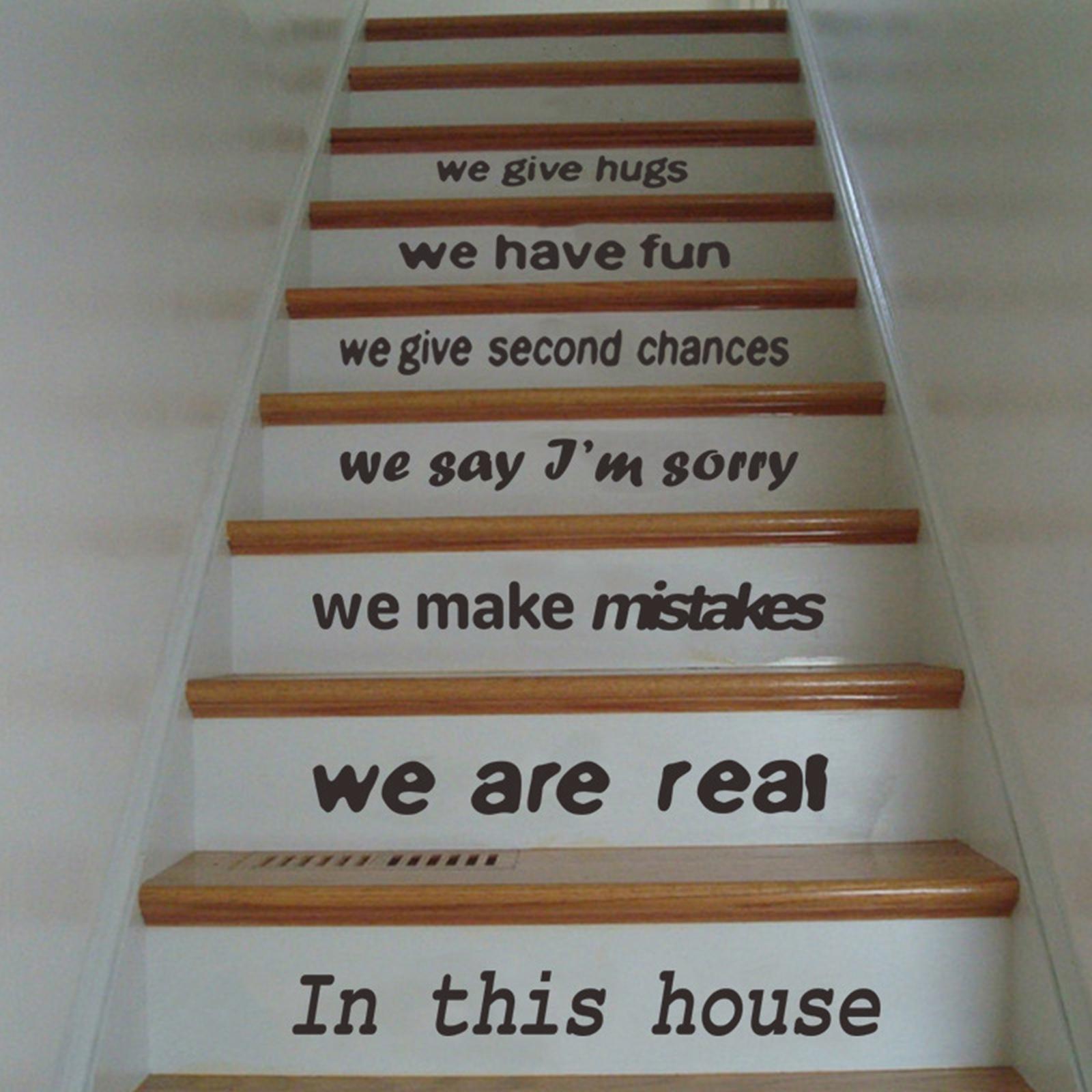 Family in This House Wall Stickers Decal Quote Stairs Black Art Bedroom