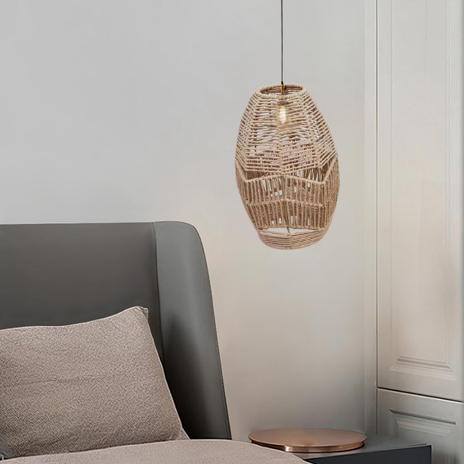 Rope Rattan Hanging Pendant Lampshade for Dining Table  27x12.4x8CM