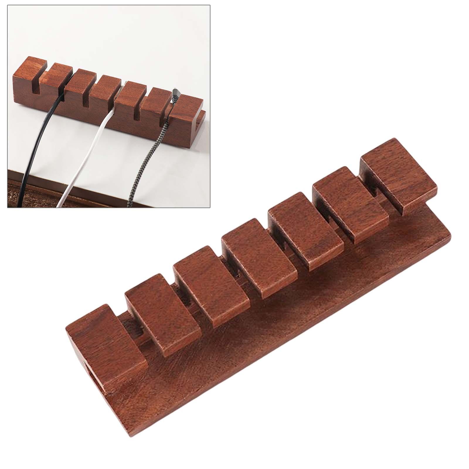Wooden Cable Management Cord Organizer Wire Storage Holder for Home Office
