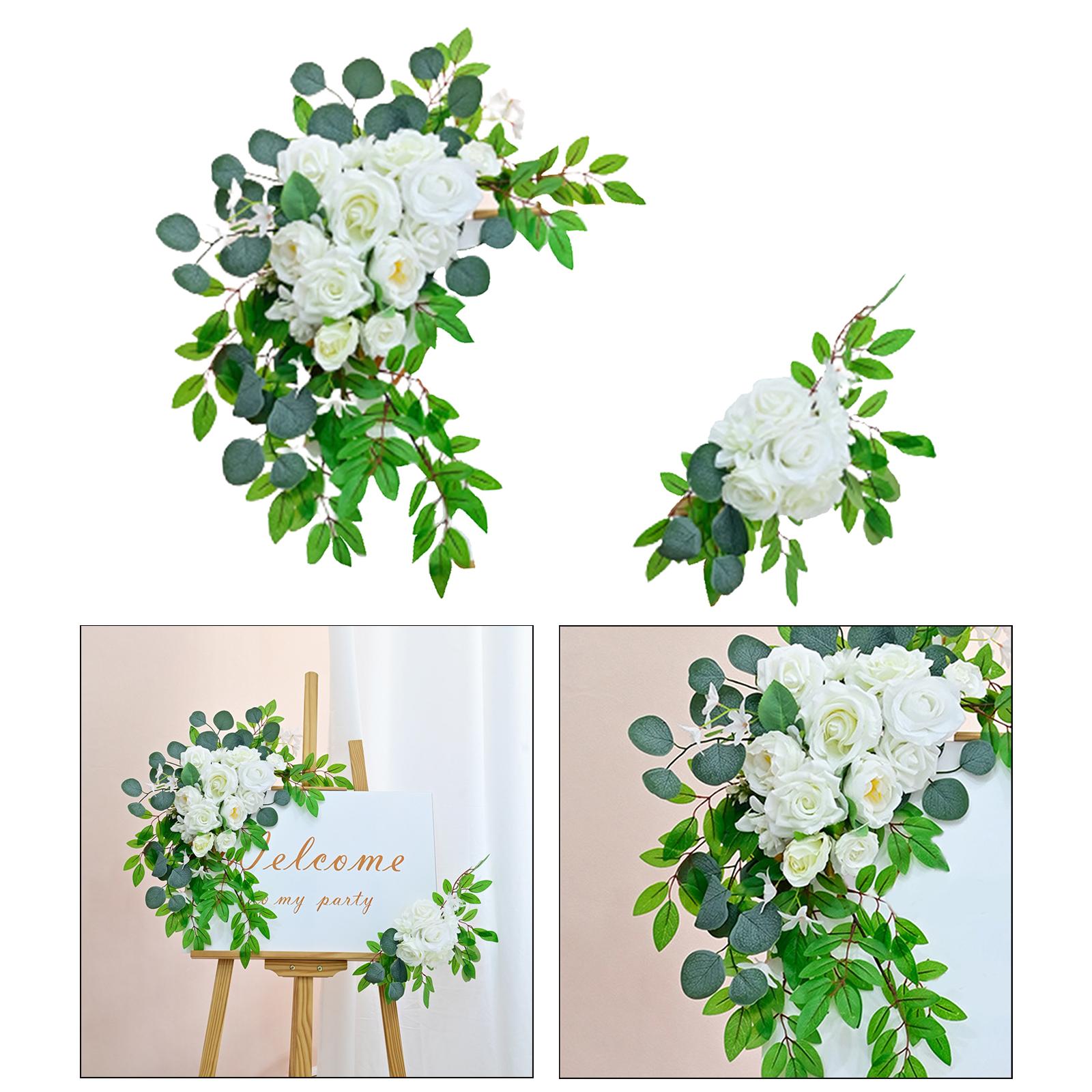 Artificial Flower Swag Wedding Arch Flowers for Ceremony Wedding Sign White