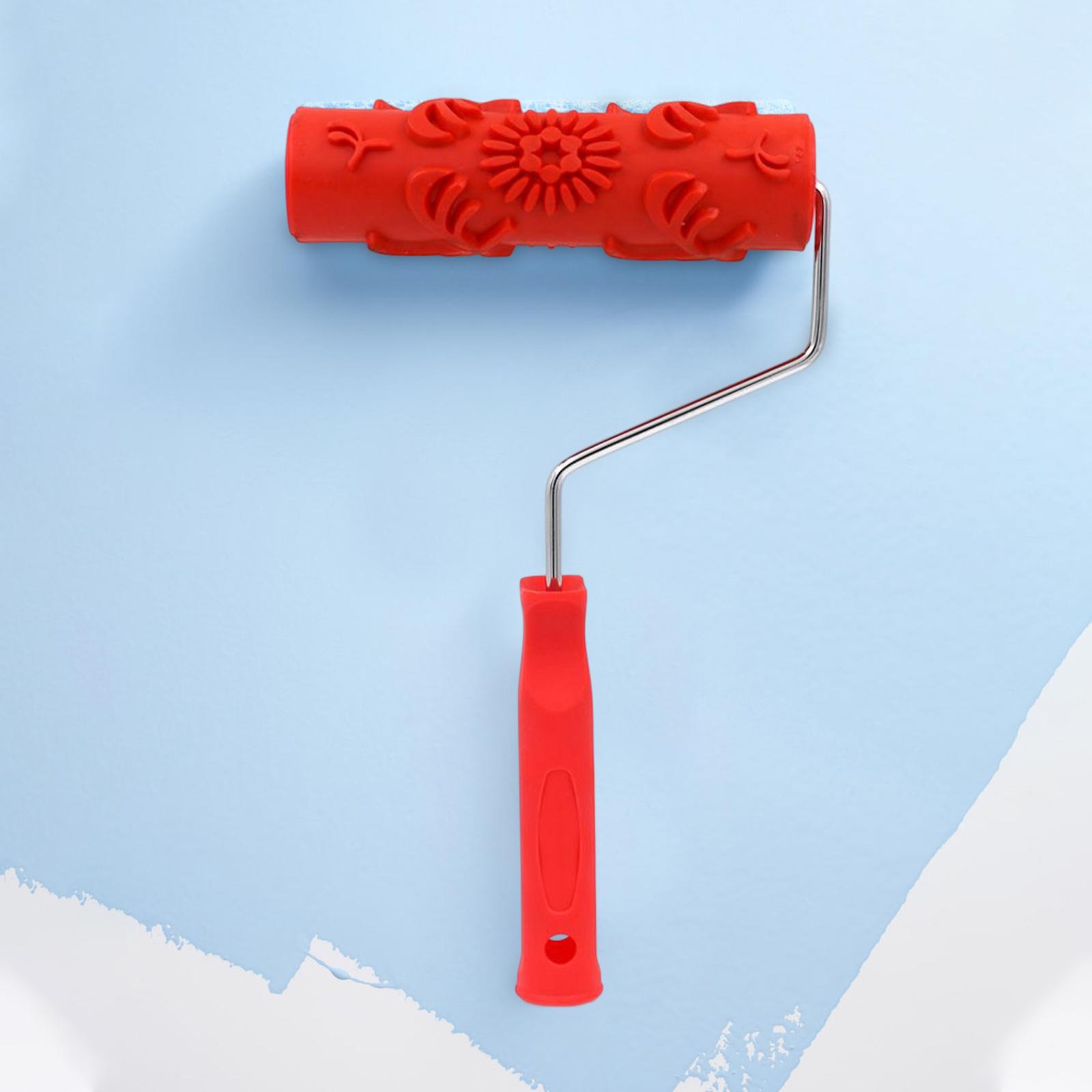 Patterned Paint Roller Embossing Texture Rubber Roller Classic with Handle