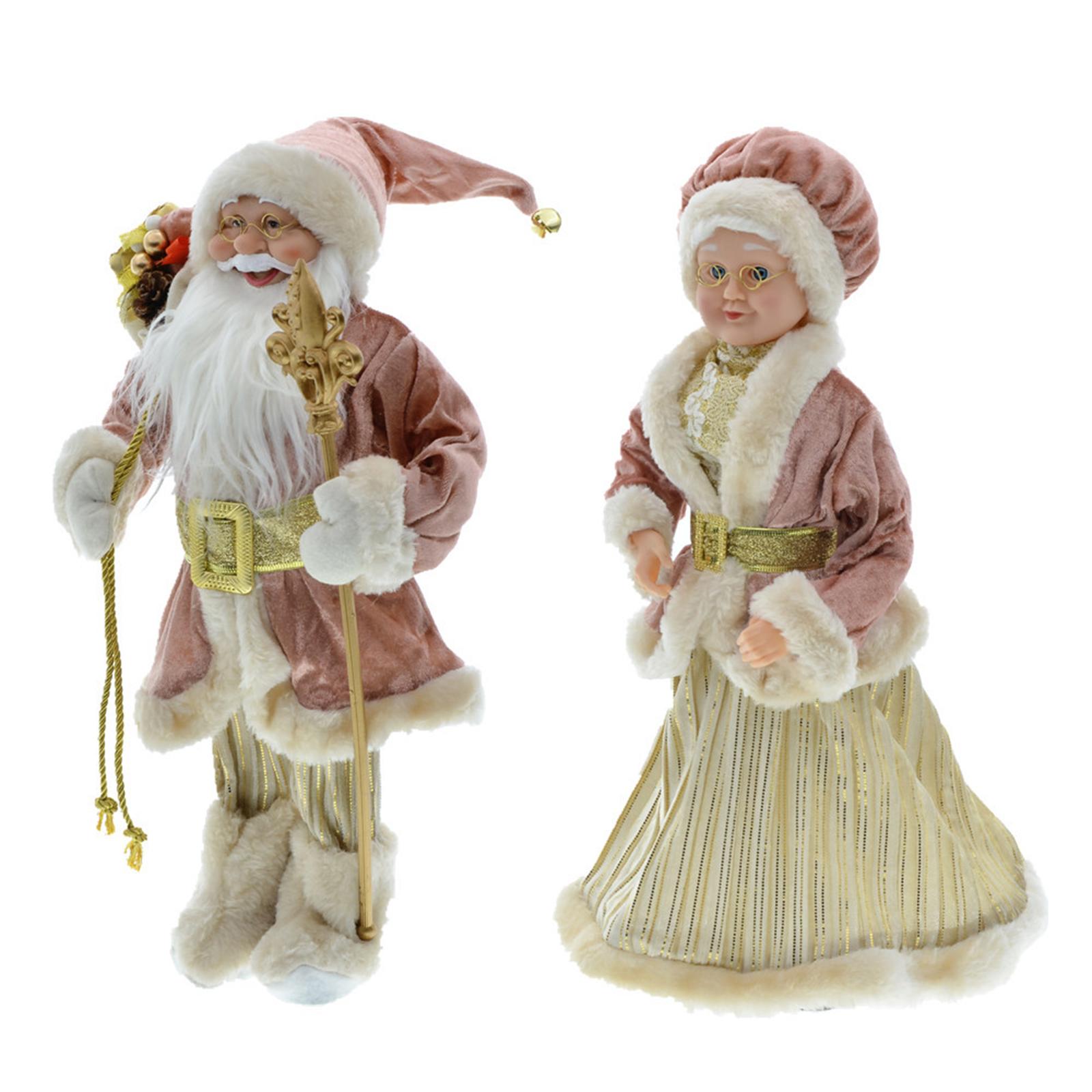 Santa Figurine Standing Santa Doll Toy Christmas Ornaments for Collection StyleJ