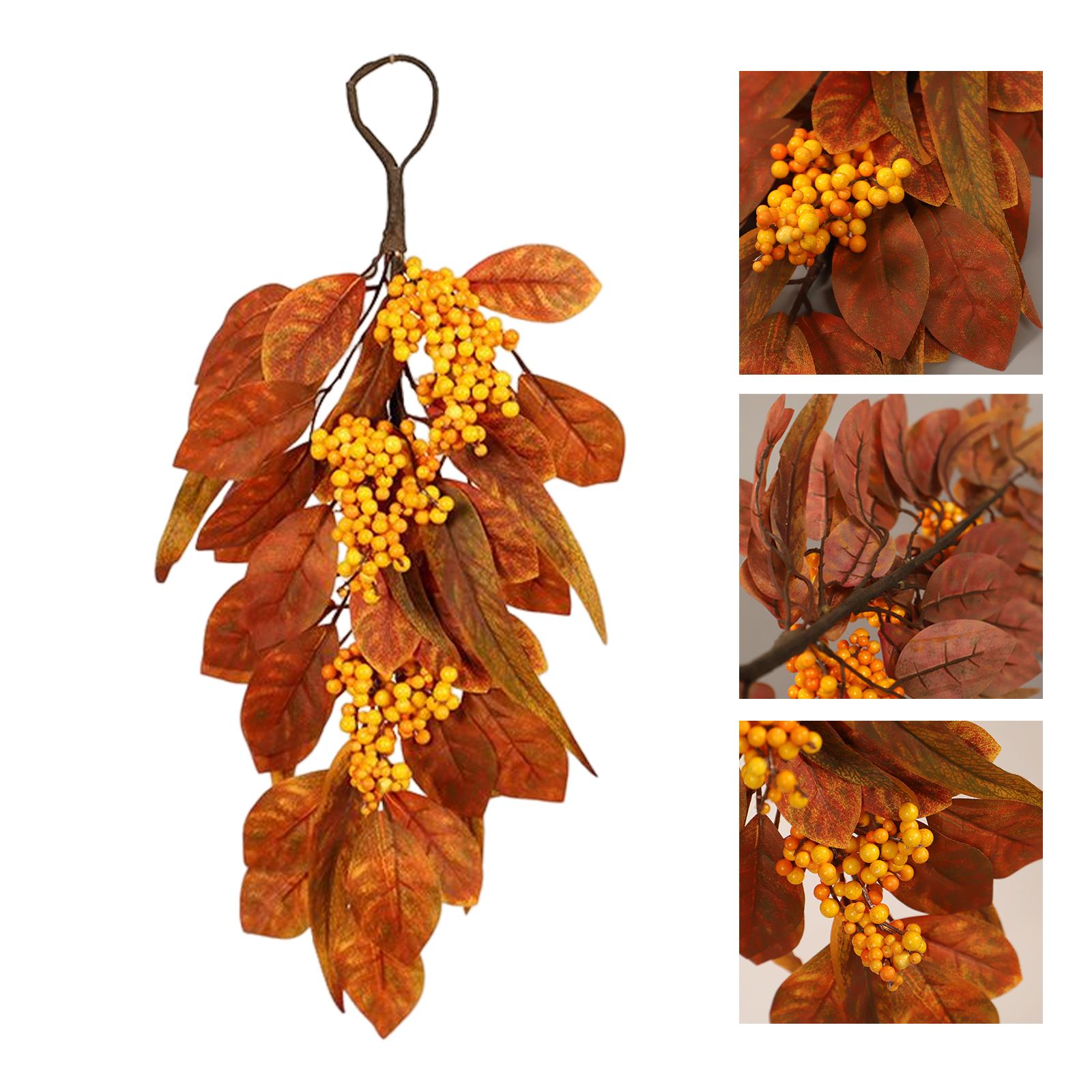 Artificial Wall Hanging Leaves Fall Wreath Easter Party Wedding with Hook