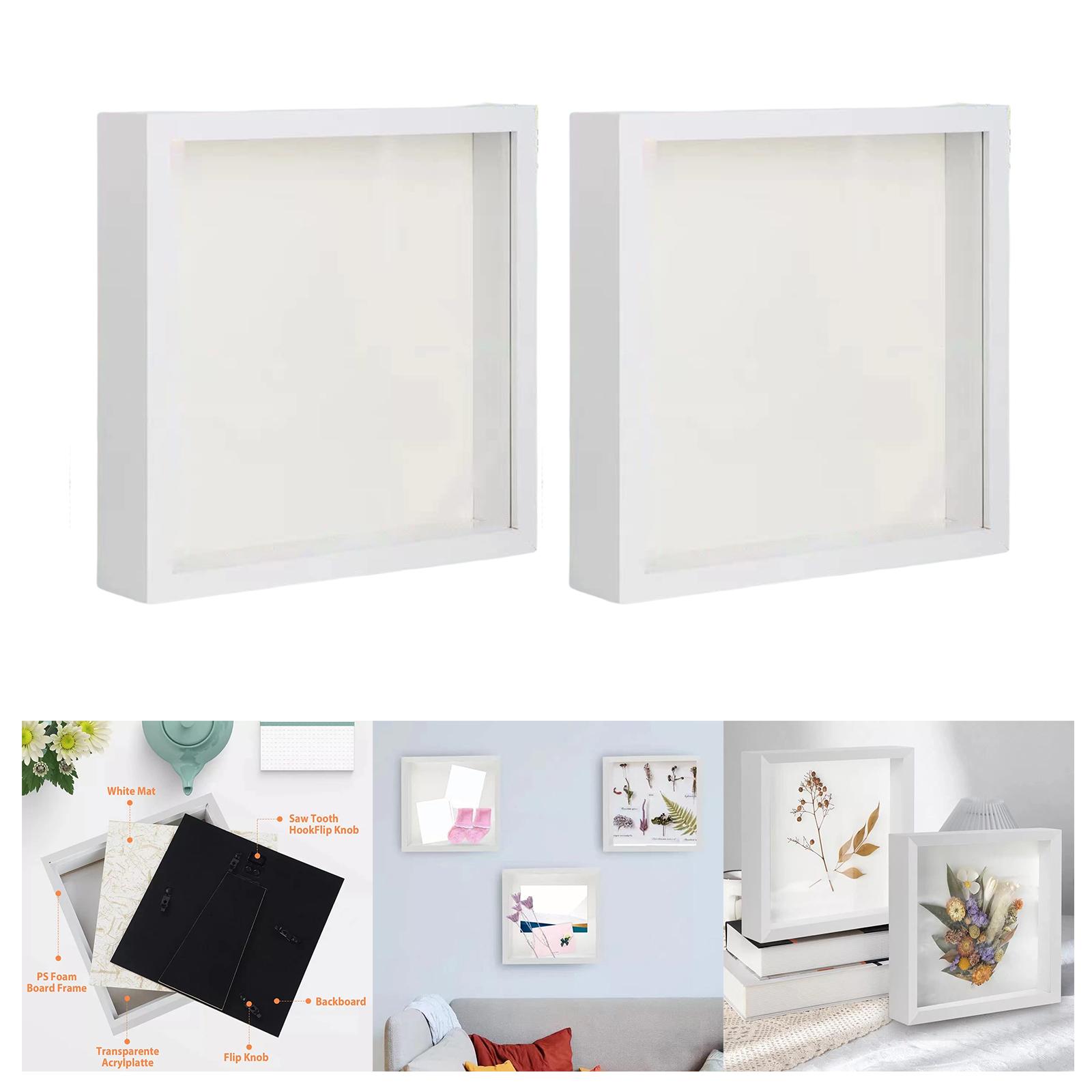 Object Frame 3D Picture Frame for Filling for Wall Decor Exhibition Office White