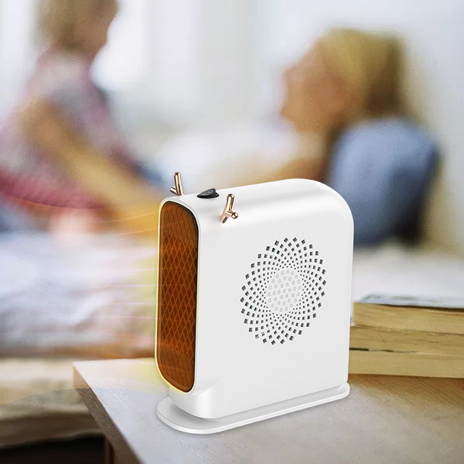 Space Heater Household Silent for Bedroom Home Tabletop White