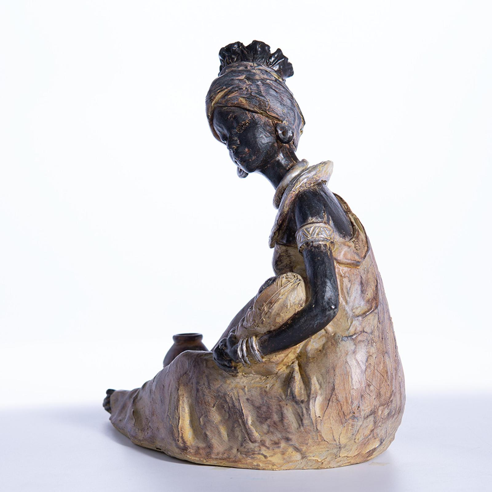 African Statues African Women Figure Tribal Lady Figurine for Bookshelf