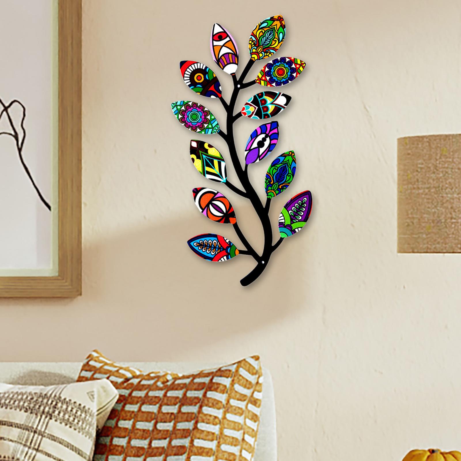 Metal Tree Branch Wall Art Decor, Wall Sculpture for Home Living Room Patio StyleA