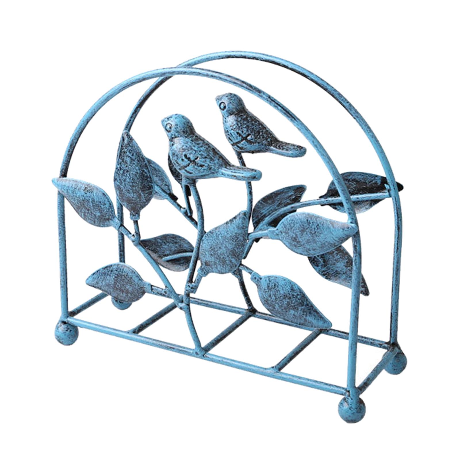 Tissue Dispenser Bird Organizer Napkin Holder for Cafe restaurant blue