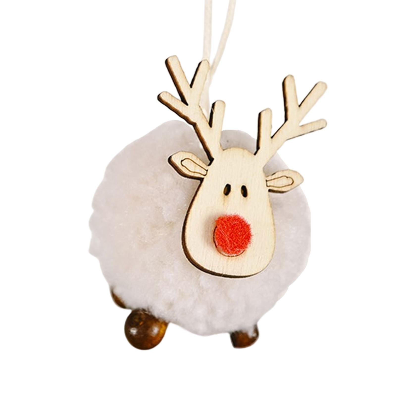 Christmas Reindeer Figures Decoration Elk Deer Doll for New Year Garden white