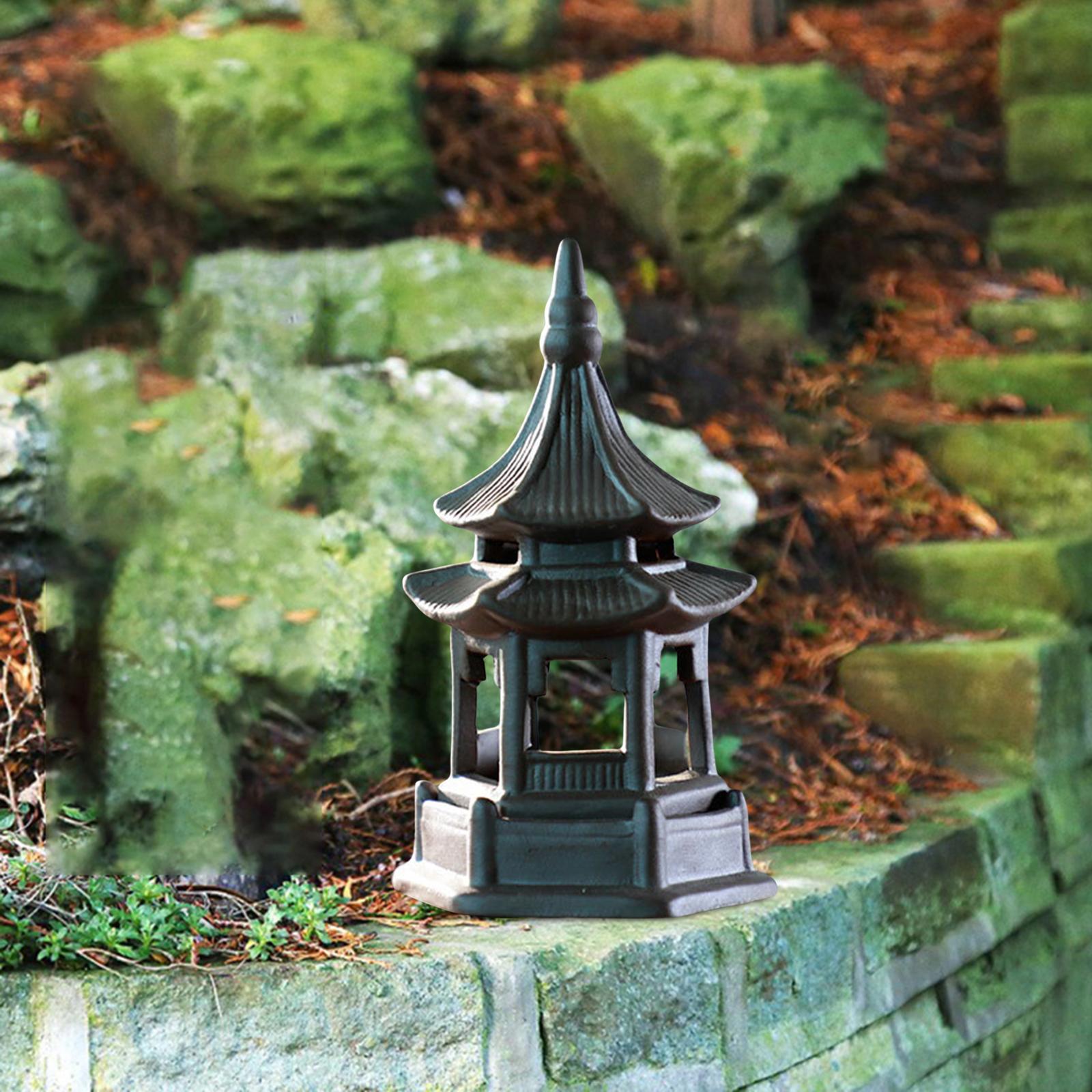 Pagoda Lantern Statue Ornaments Accessories for Bonsai Decor Fairy Garden 12cmx7cmx6.5cm
