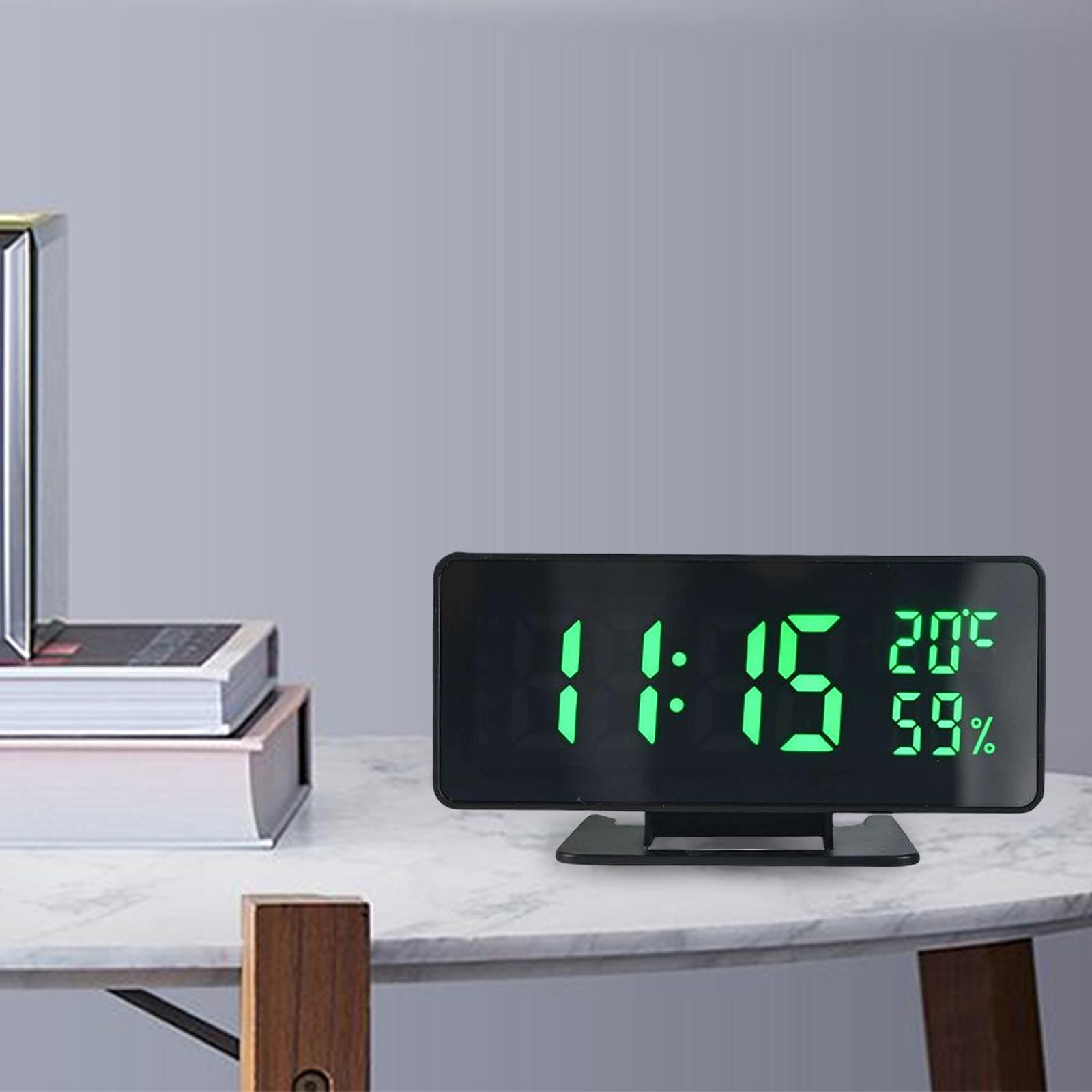 USB Digital Alarm Clock Date Display Bedroom Home Decor Decorative LED Green
