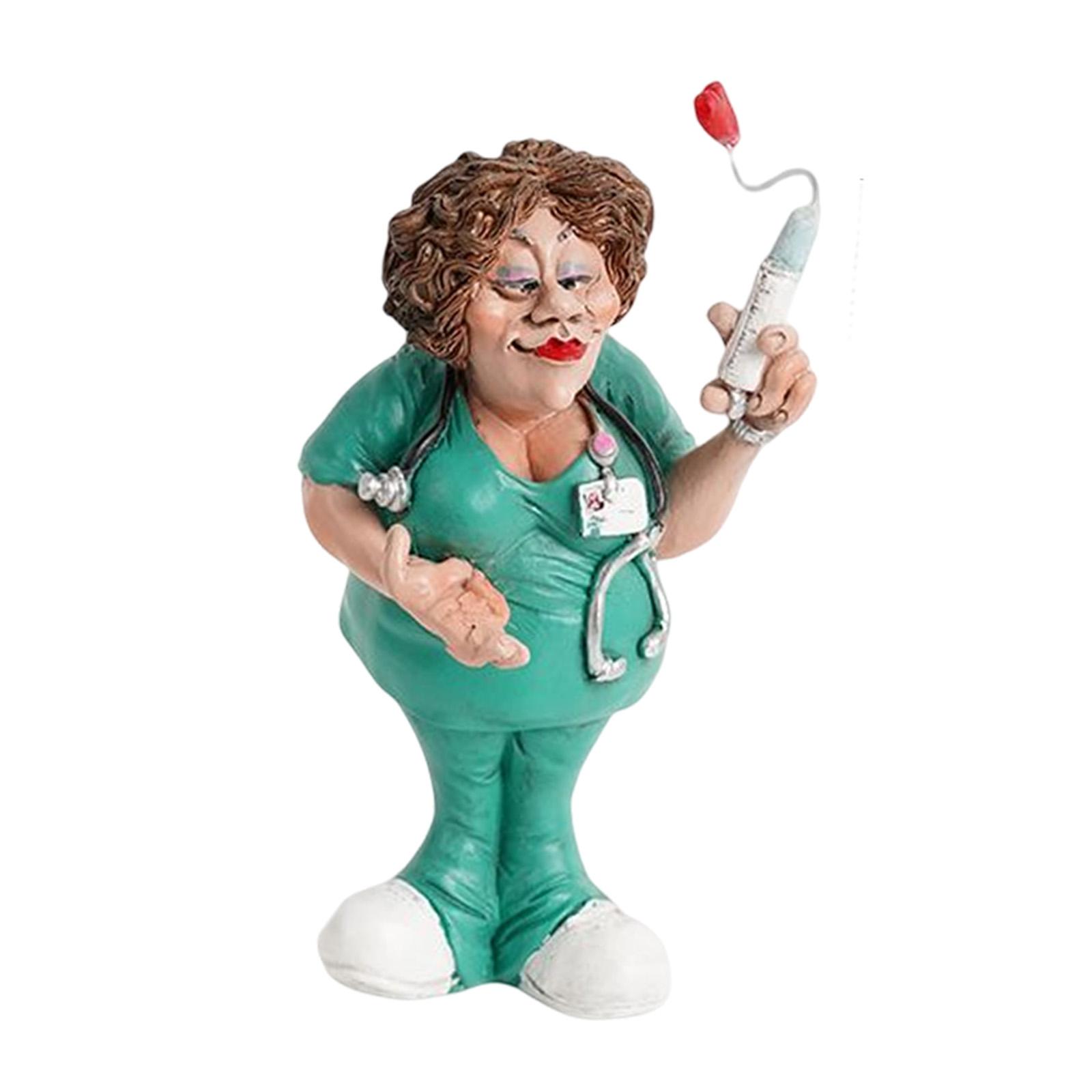Doctor Statues Figurines Ornament Women Resin Sculpture for Office Bedroom Inject 3x3x6.5in
