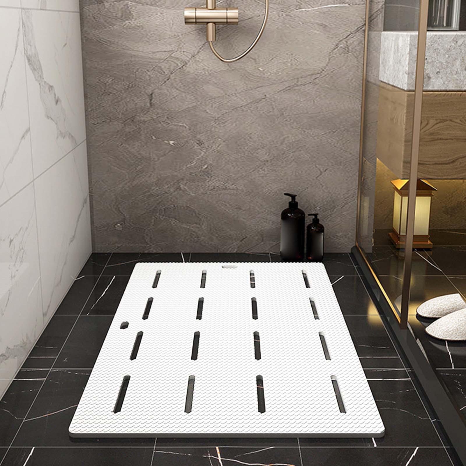 Bathroom Bath Mat Absorbent Non Slip Rug Comfortable Shower Carpets Soft white