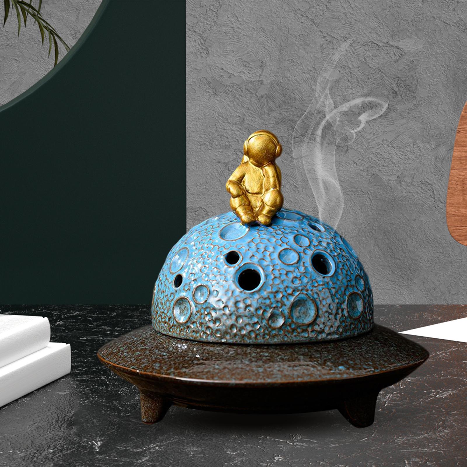 Astronaut Incense Holder Burner UFO Censer for Hotel Relaxation Office