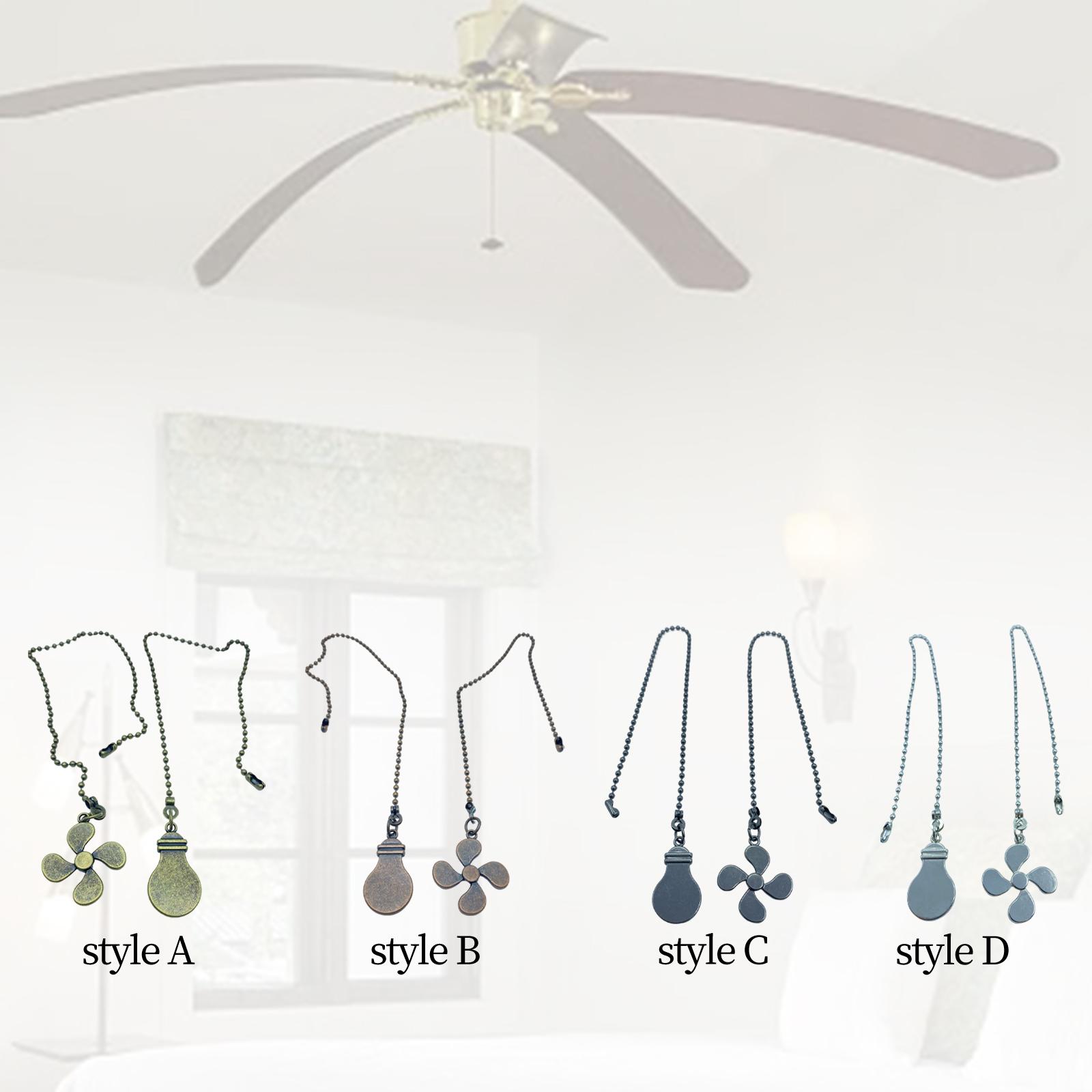 Ceiling Fan Pull Chain Ornaments Fan Extension Chain for Lamp Ceiling Fan style A
