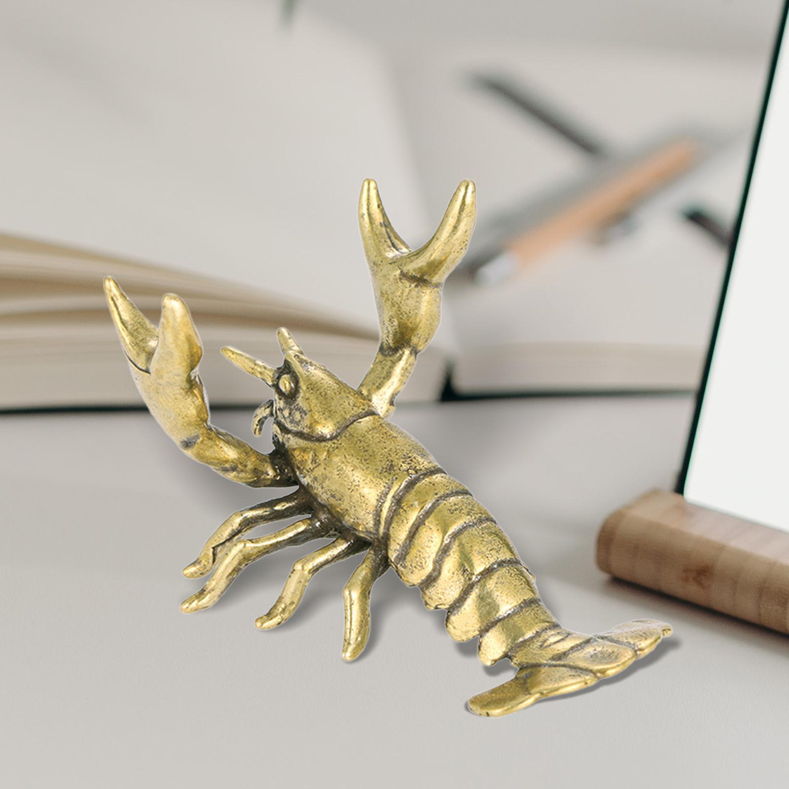 Novelty Crayfish Statue Pen Holder Lobster Figurine Decor Crafts for Desktop