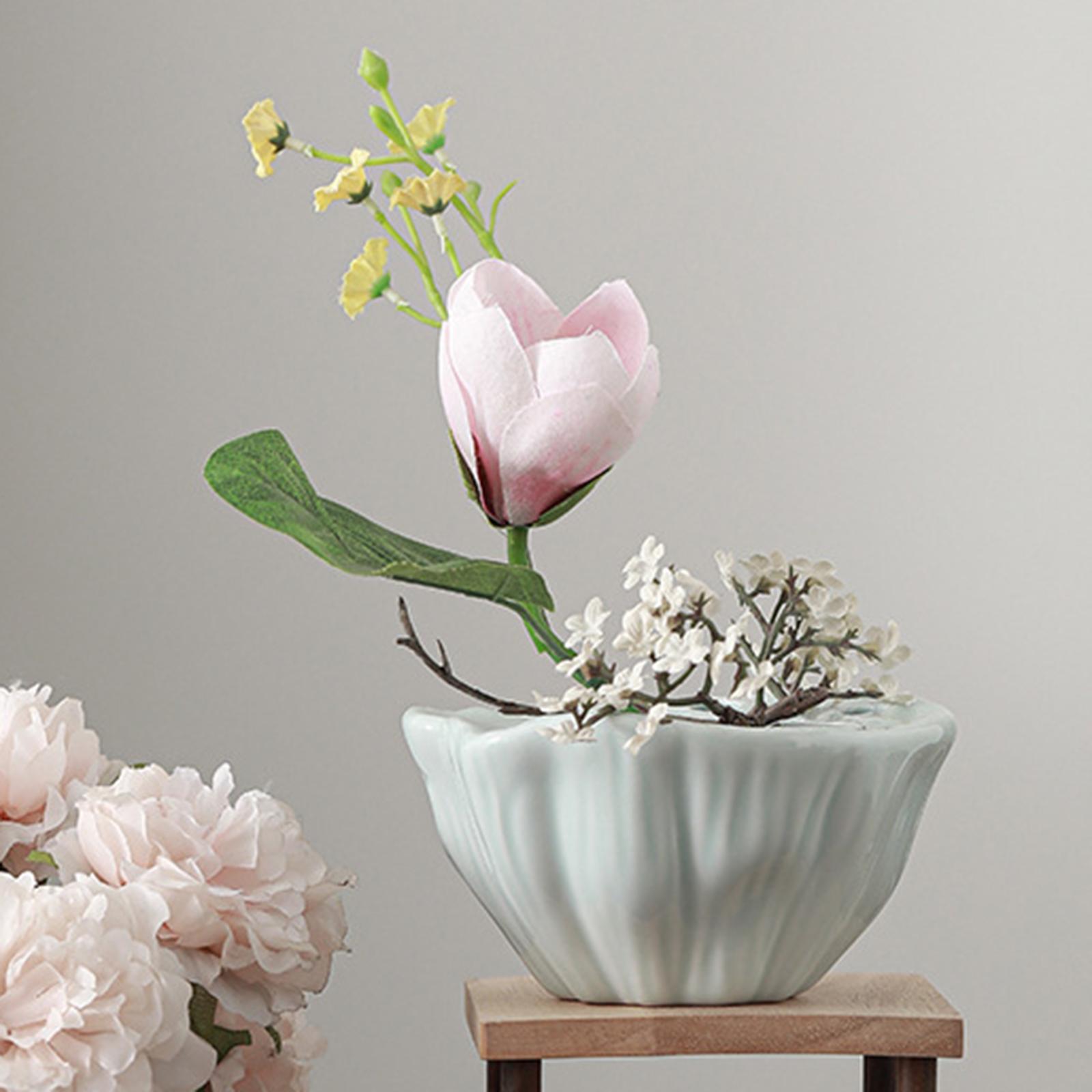 Chinese Lotus Pod Shaped Flower Vase Planter Pot Artistic for Photo Props Light Green