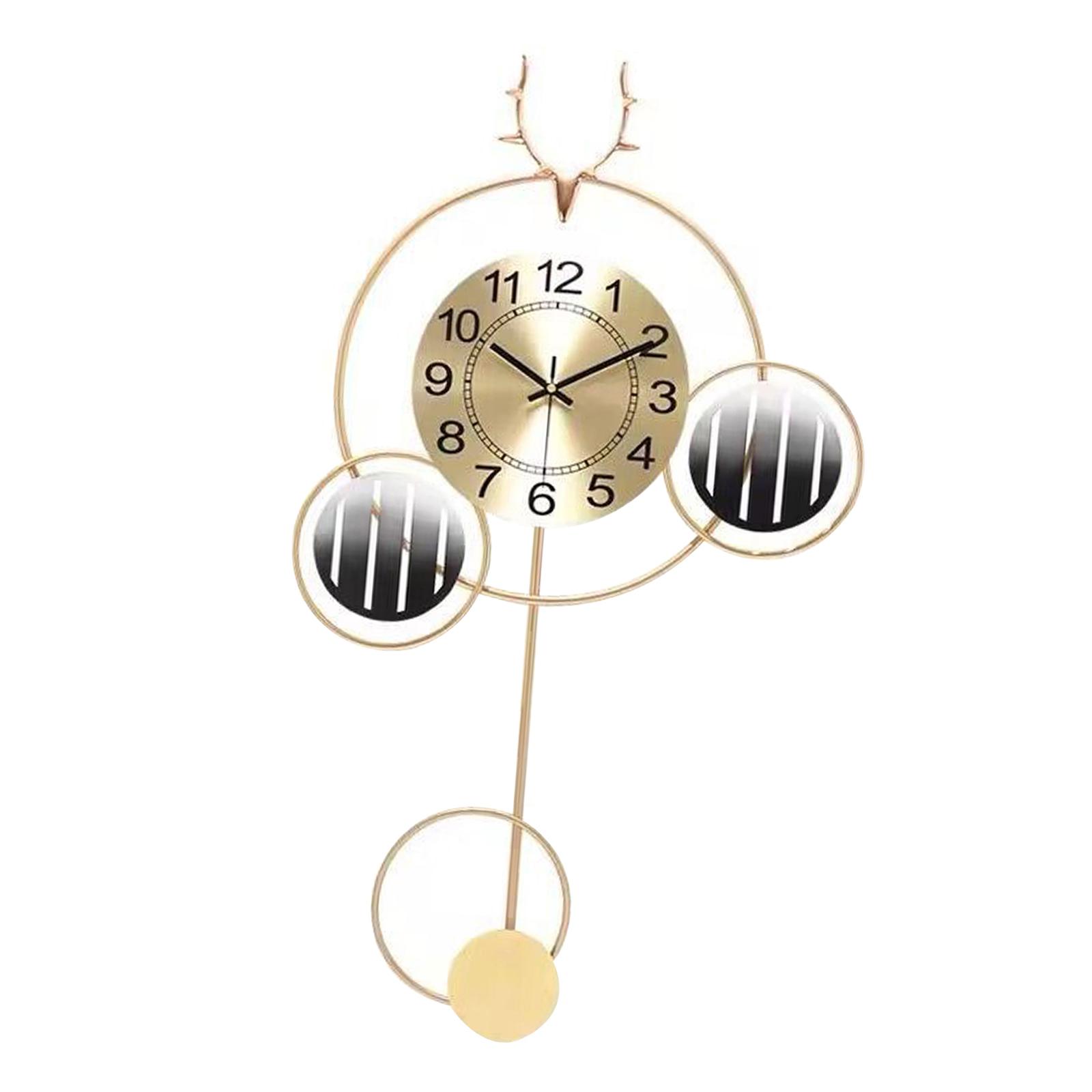 Wall Clocks with Pendulum Non Ticking for Study Coffee Shop Stylish Elegant