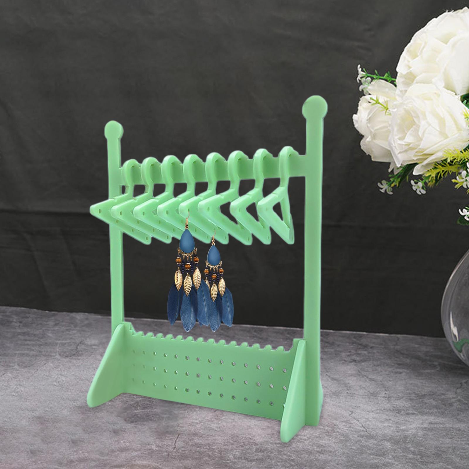 Earring Display Stand Holder Tabletop Jewelry Display Rack for Showcase Shop Green