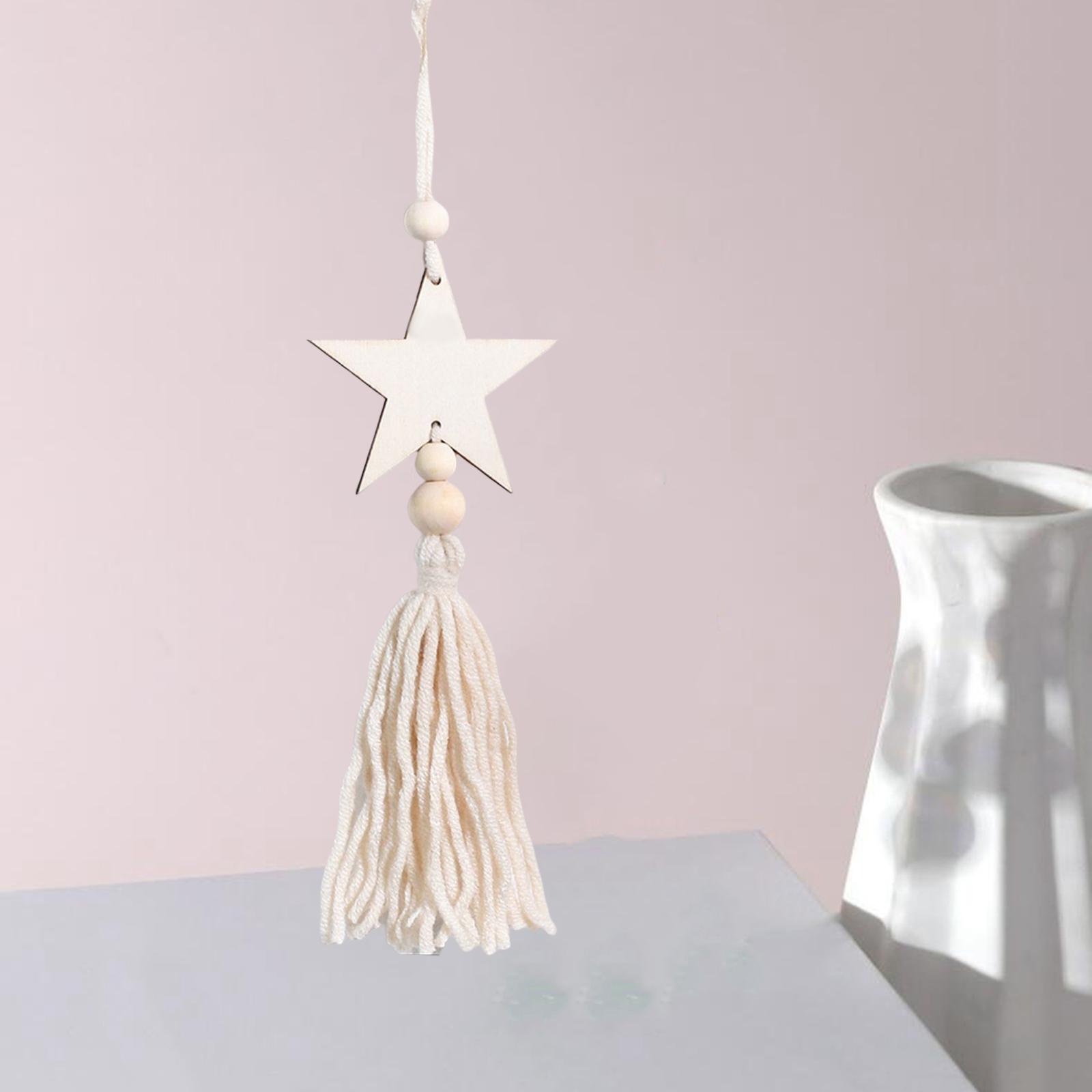 Wall Hanging Decoration with Tassels Housewarming Gift for Bedroom Home Star