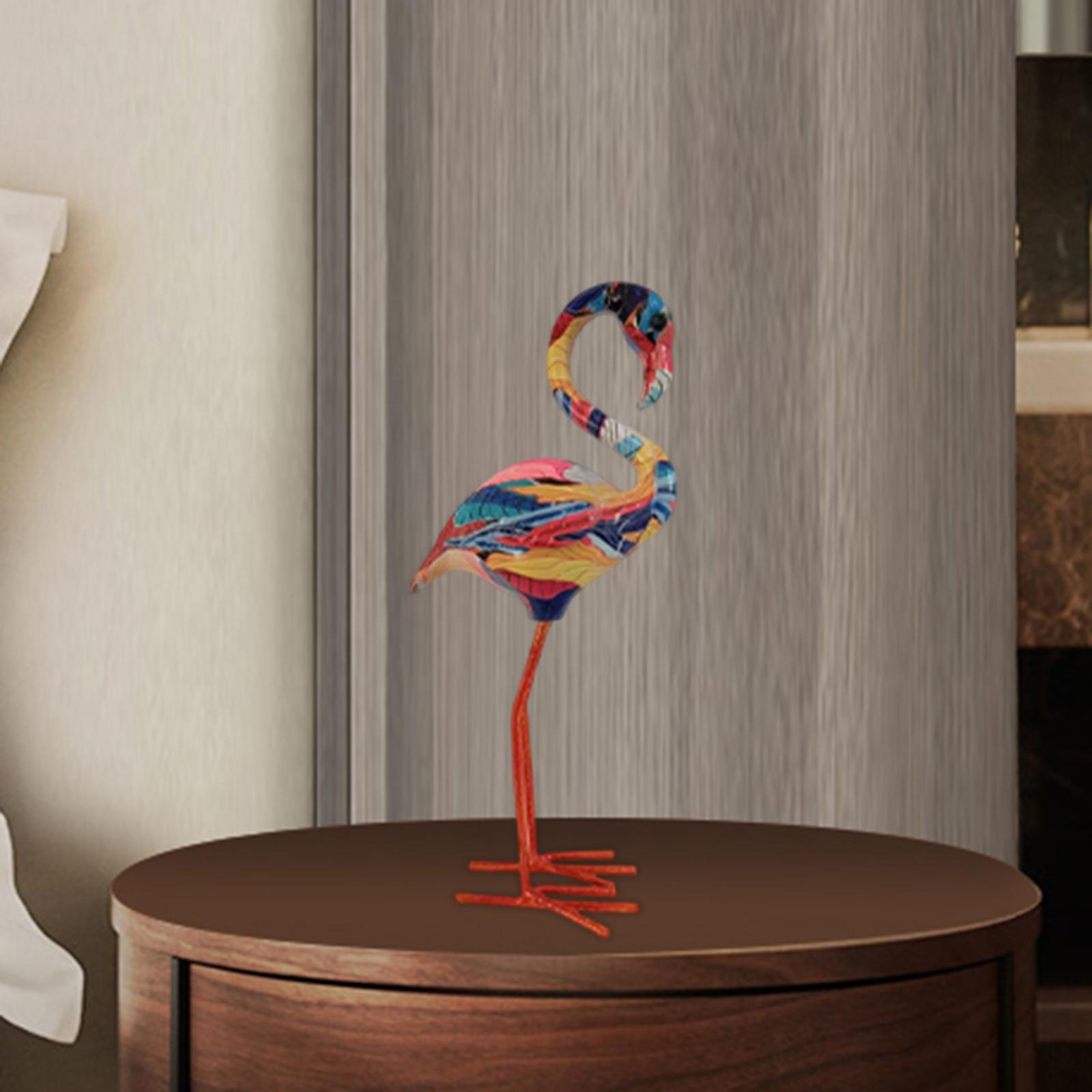 Animals Statue Resin Sculpture Scrawl Flamingo Figurine for Indoor Outdoor
