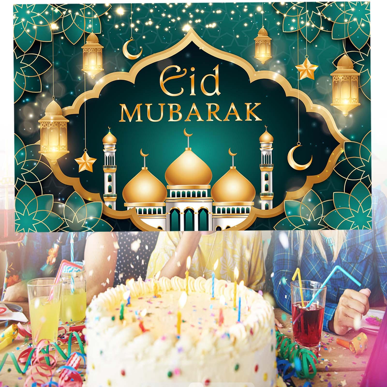 Eid Mubarak Background Muslim Islam Ramadan Signs Polyester for Playground Style C 180x115cm