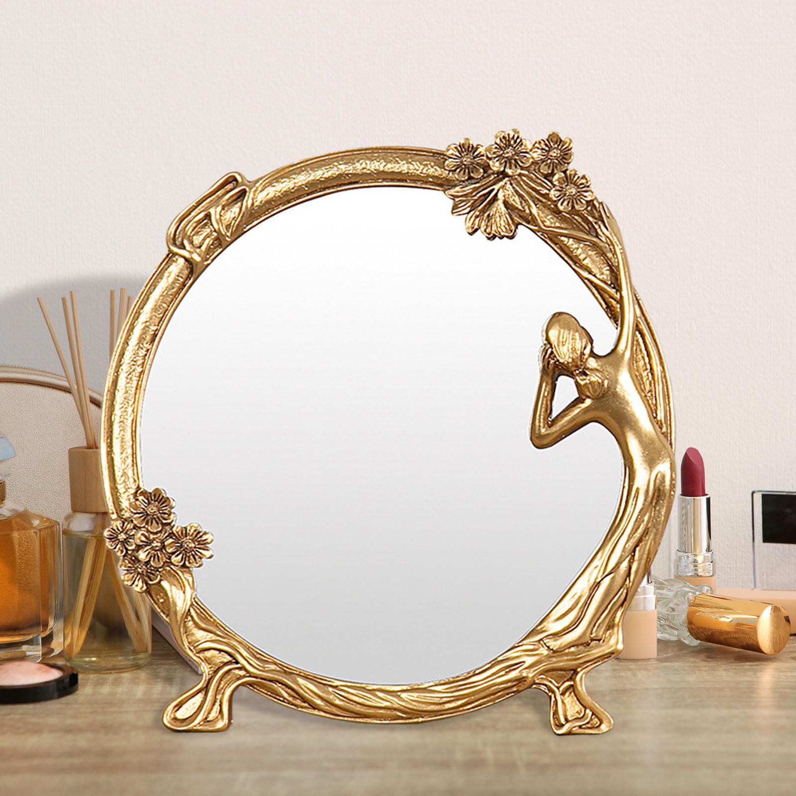 Decorative Mirror Maid Girl Makeup Mirror Ornate Baroque Mirror Table Mirror Round