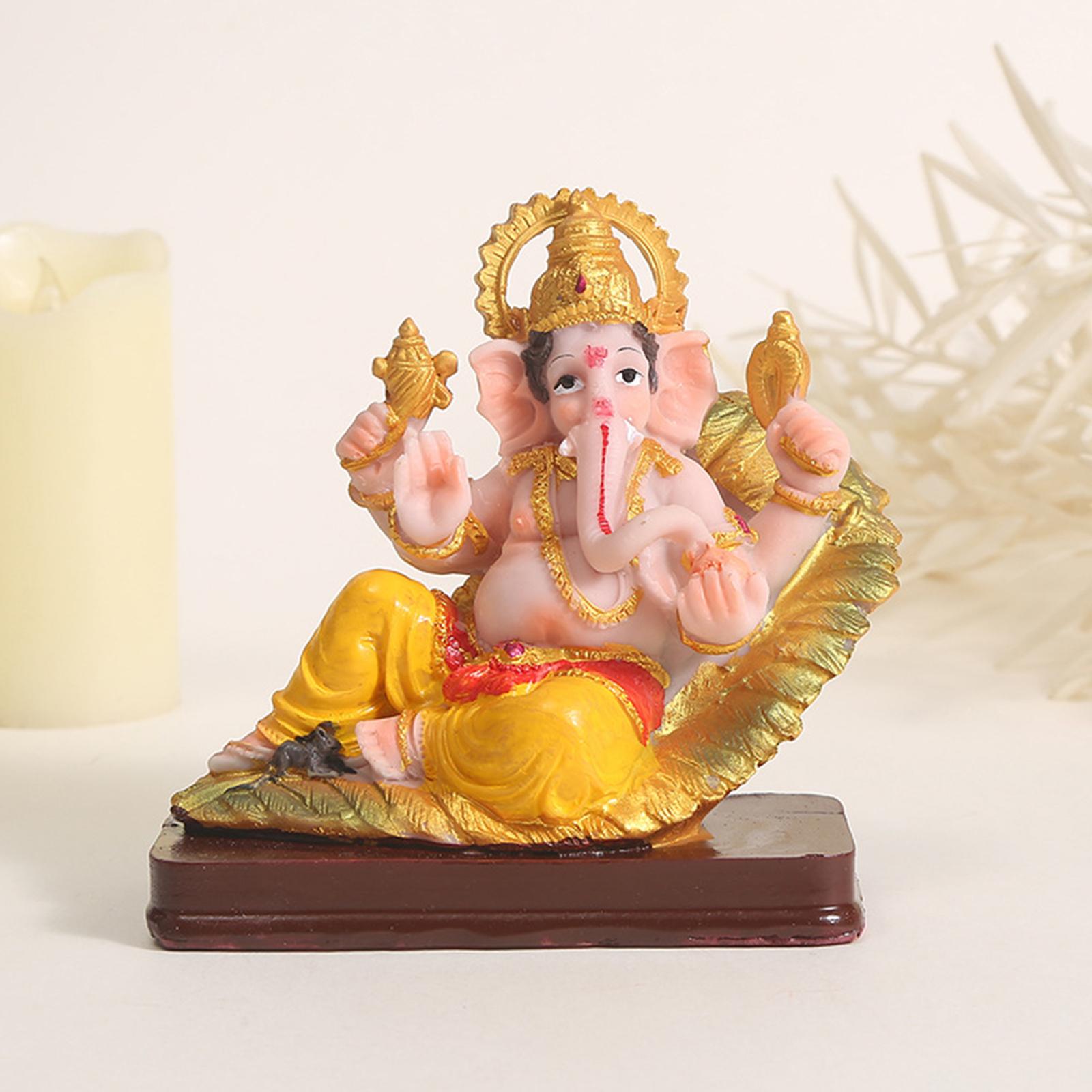 Ganesha Statue Decoration Gift Hindu Elephant God Statue for Home Decoration Style C