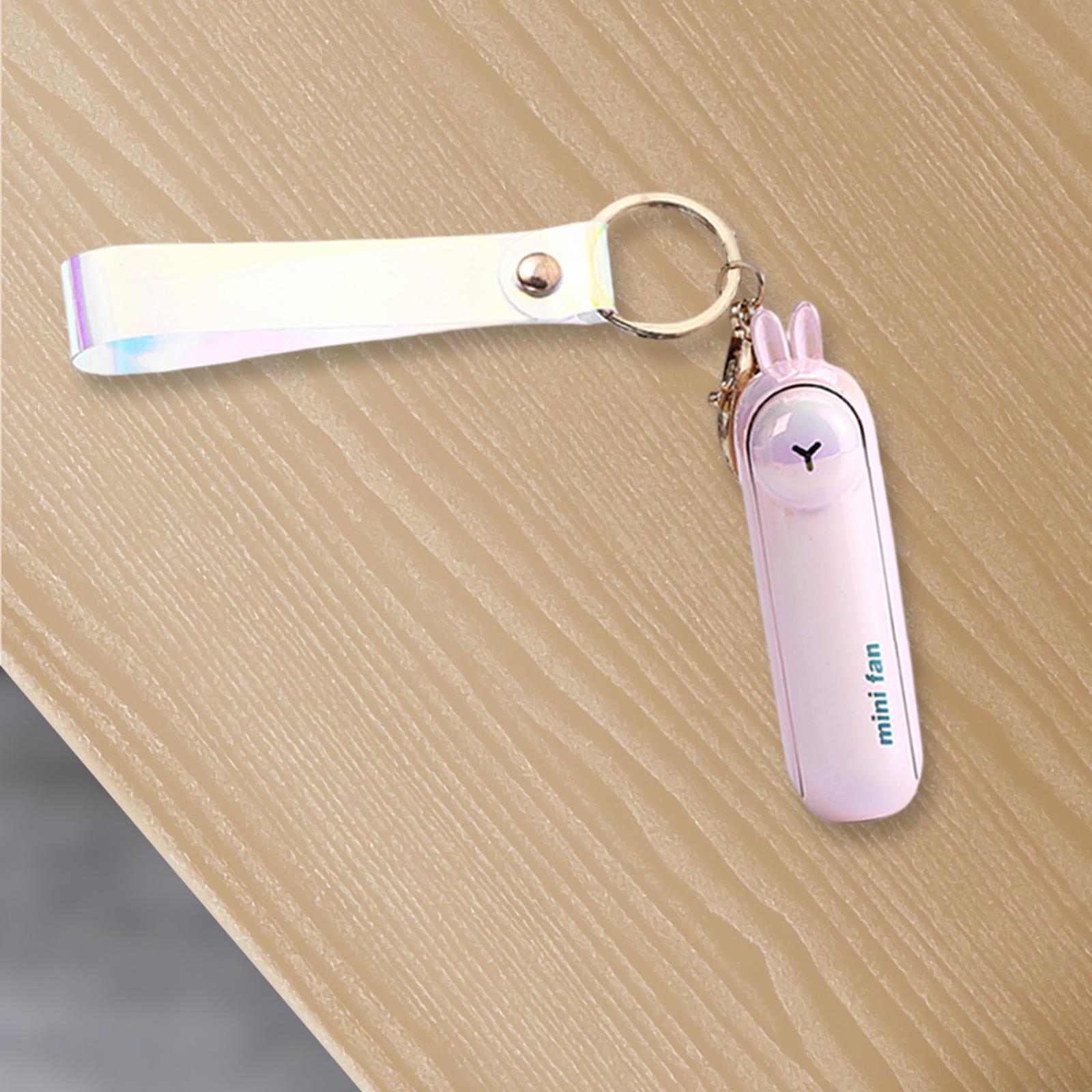 Keychain Fan Portable Mini Fan USB Pocket Fan for Home Outdoor Sports Travel Colorful Pink
