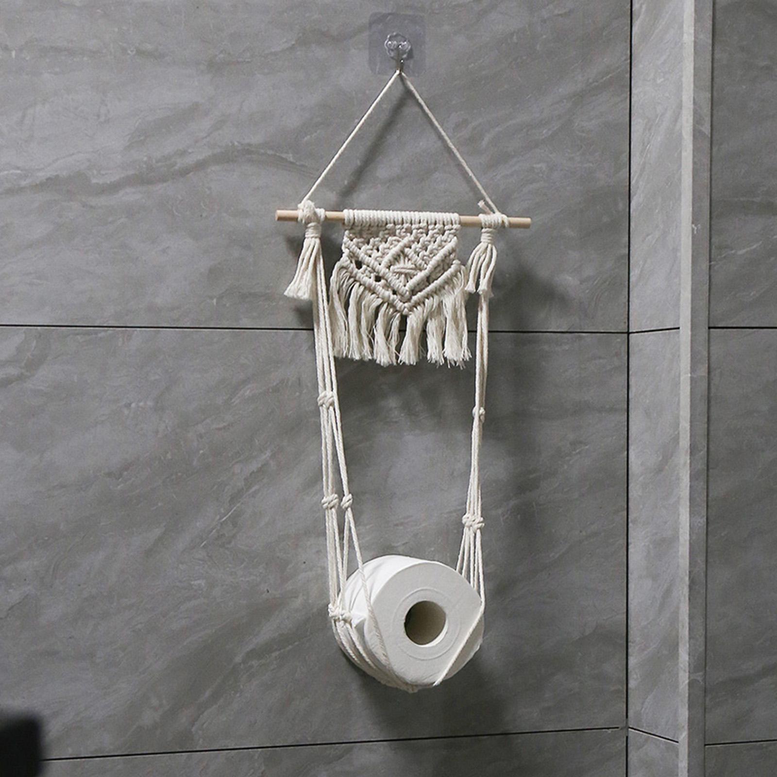 Toilet Paper Storage Holder Handmade Woven for Living Room Bathroom