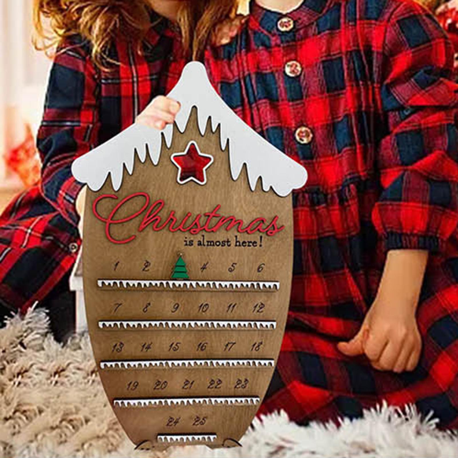 Christmas Sign Christmas Wooden Calendar for Farmhouse Study Hotel Style A