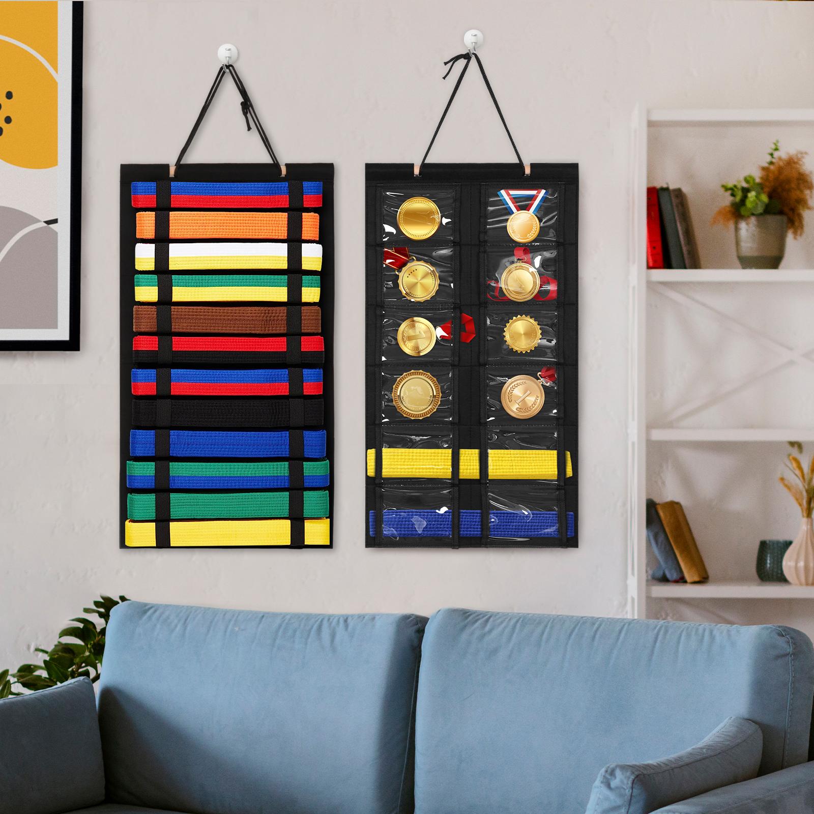 Hanging Medal Rack for Karate Belts and Medals Martial Arts Learners