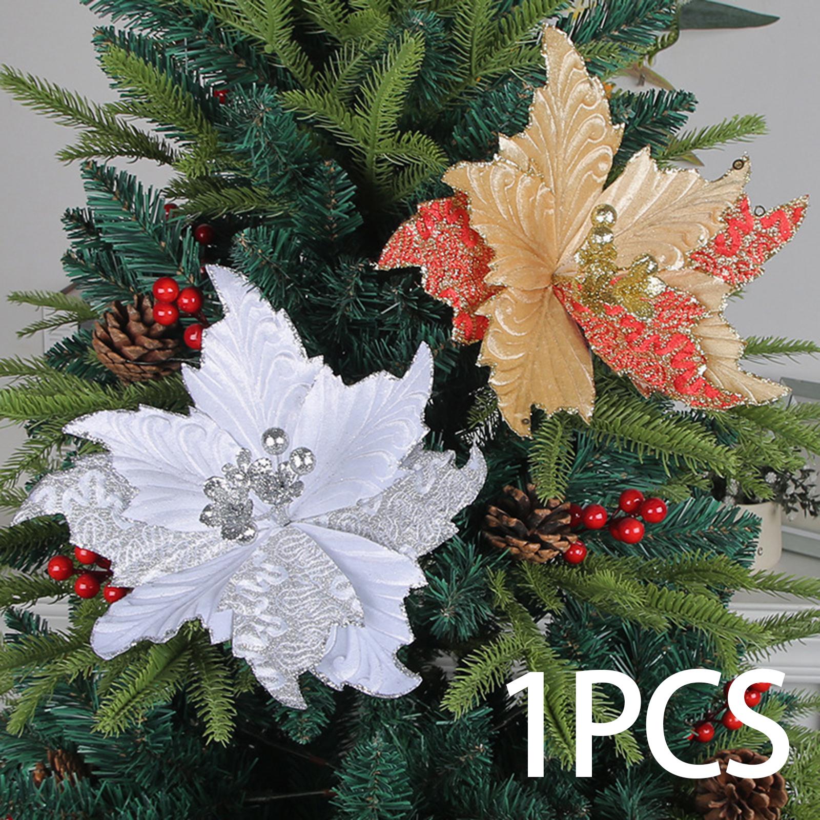 Artificial Poinsettia Flowers Garland Artificial Flower Christmas Decoration White