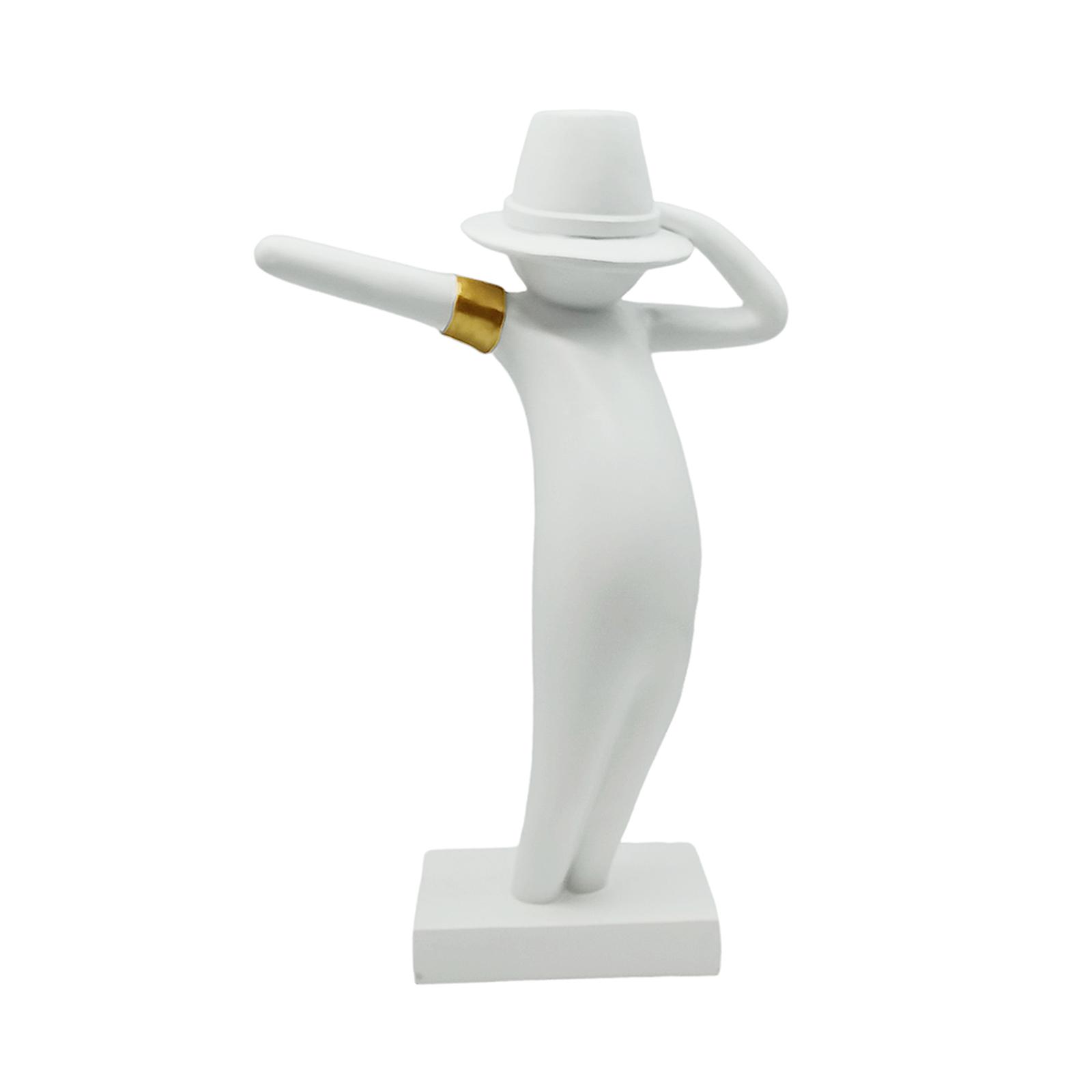 Abstract Character Sculpture Modern Creative for Bookshelf Entryway Desktop White