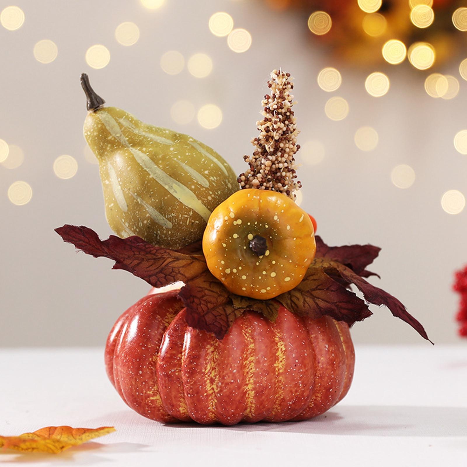 Artificial Pumpkin Flower Photo Props Fall Office Halloween Thanksgiving Style A