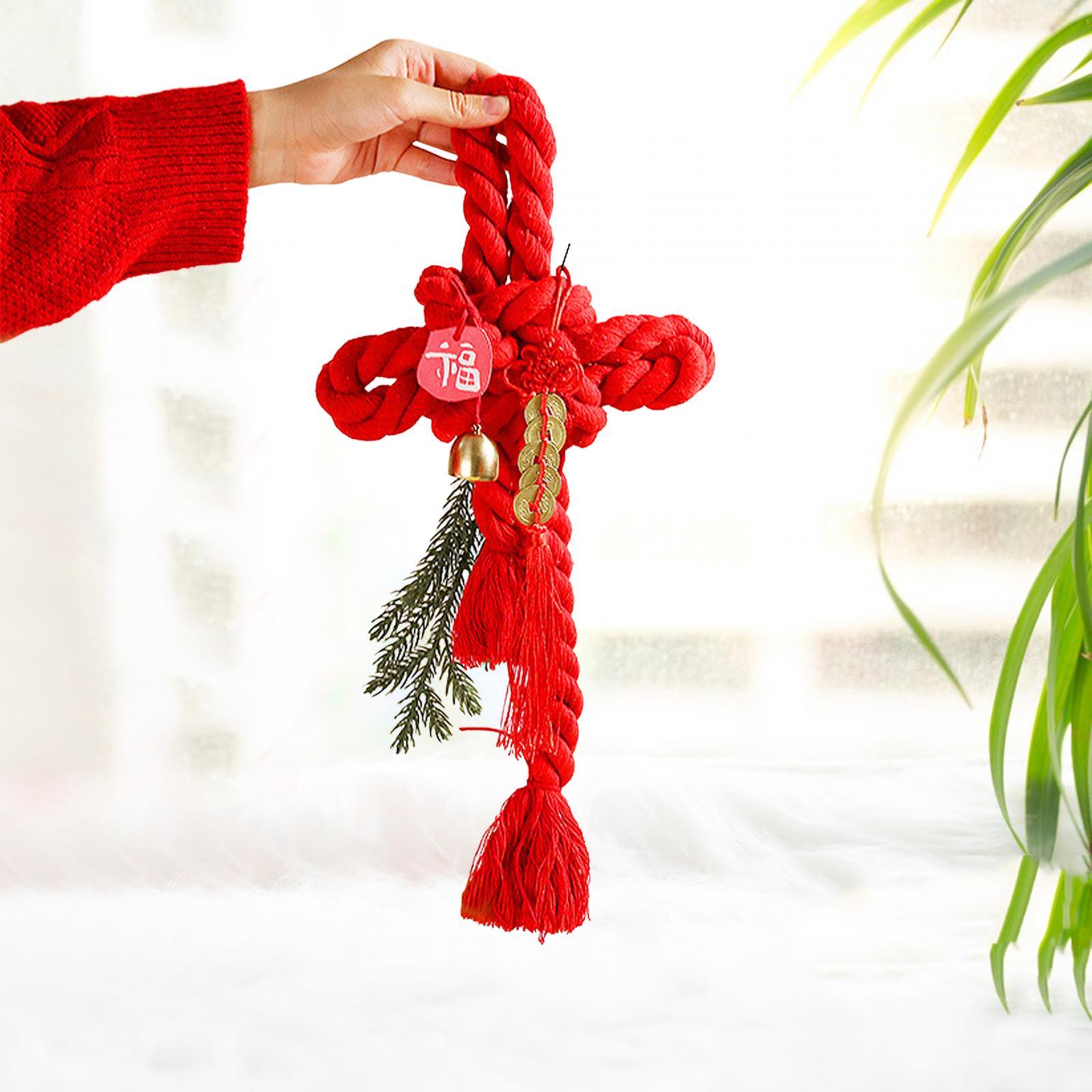 Red Chinese Knot Hanging Ornaments Lucky Charm for Living Room Holiday