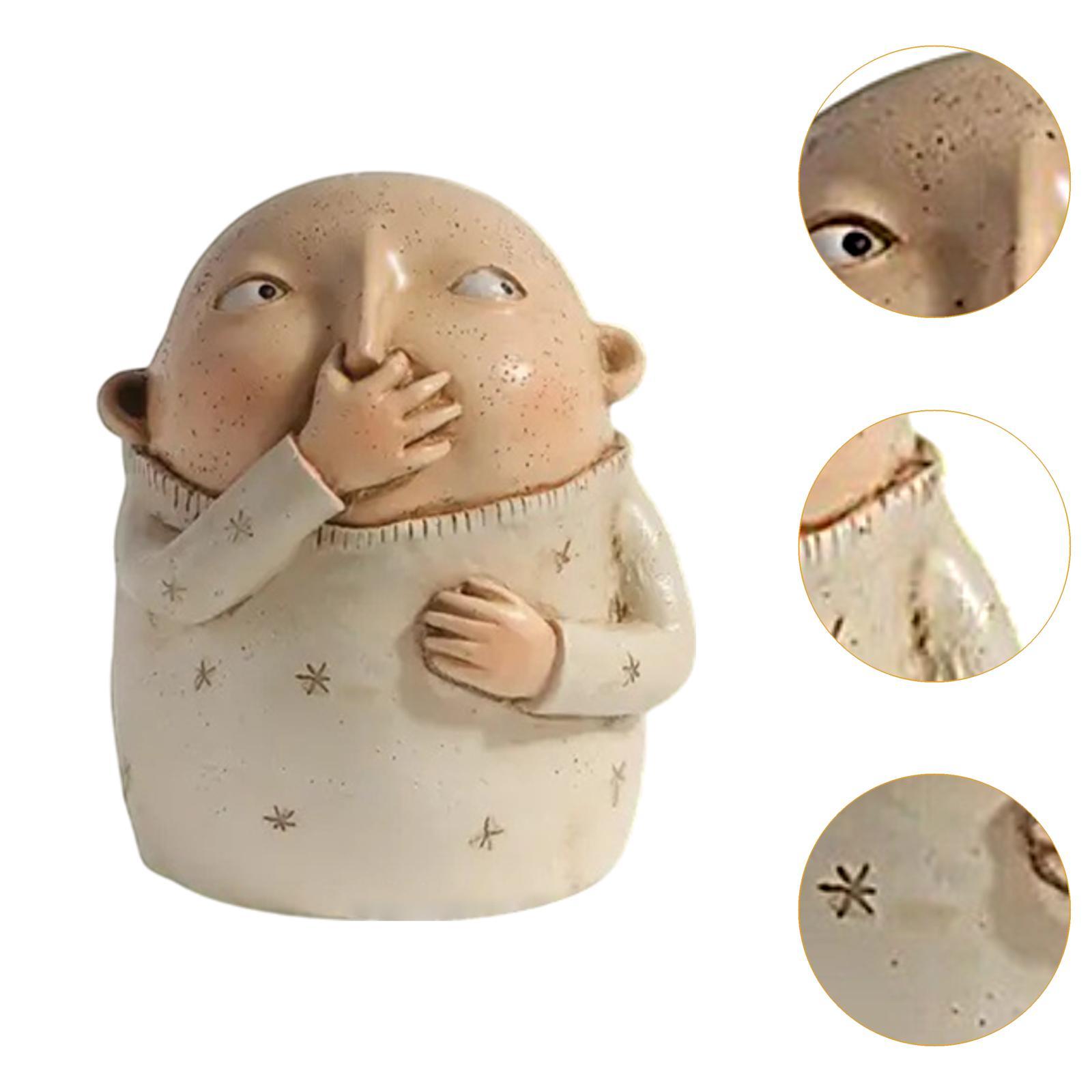 Holding Nose Bathroom Statue Shelf Unique Crafts Centerpiece Vulgar Figurine