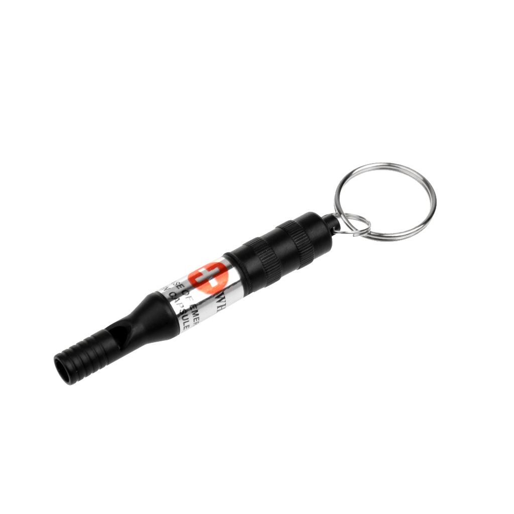 Mini Emergency Survival Whistle Keychain Outdoor Camping Hiking Tool Black