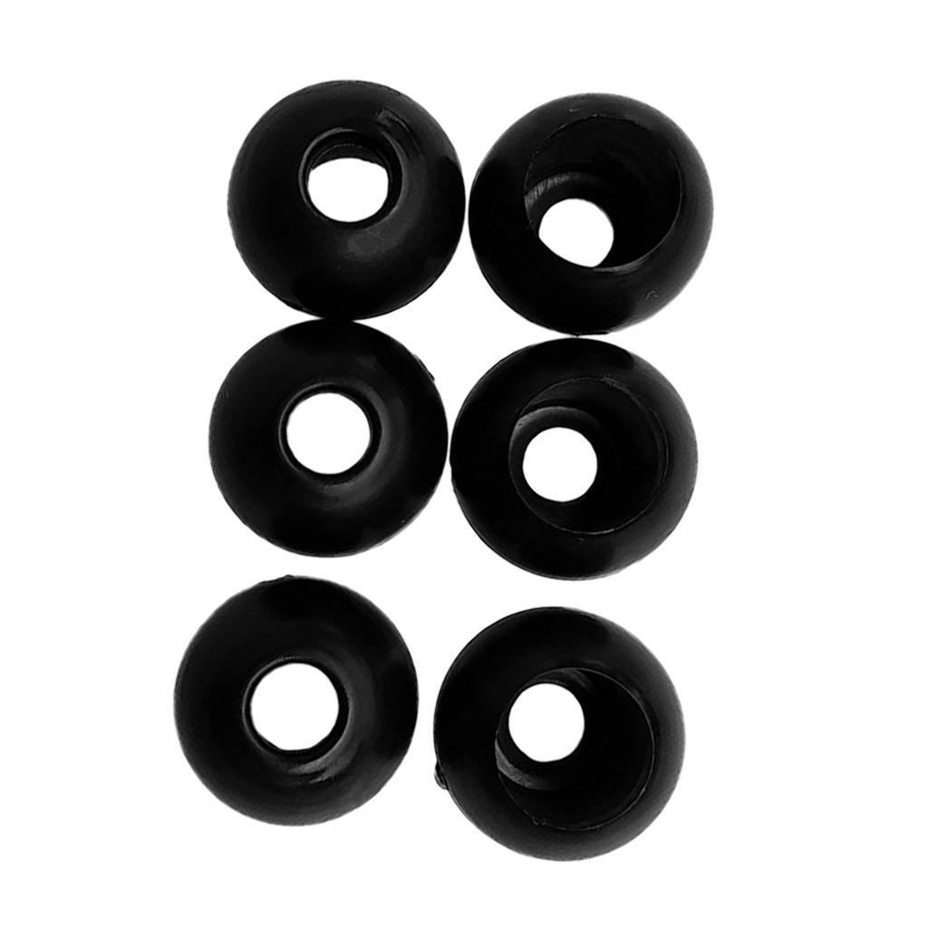 6 Pieces Elastic Shock Cord Rope Toggle Round Ball End Lock Stopper Black