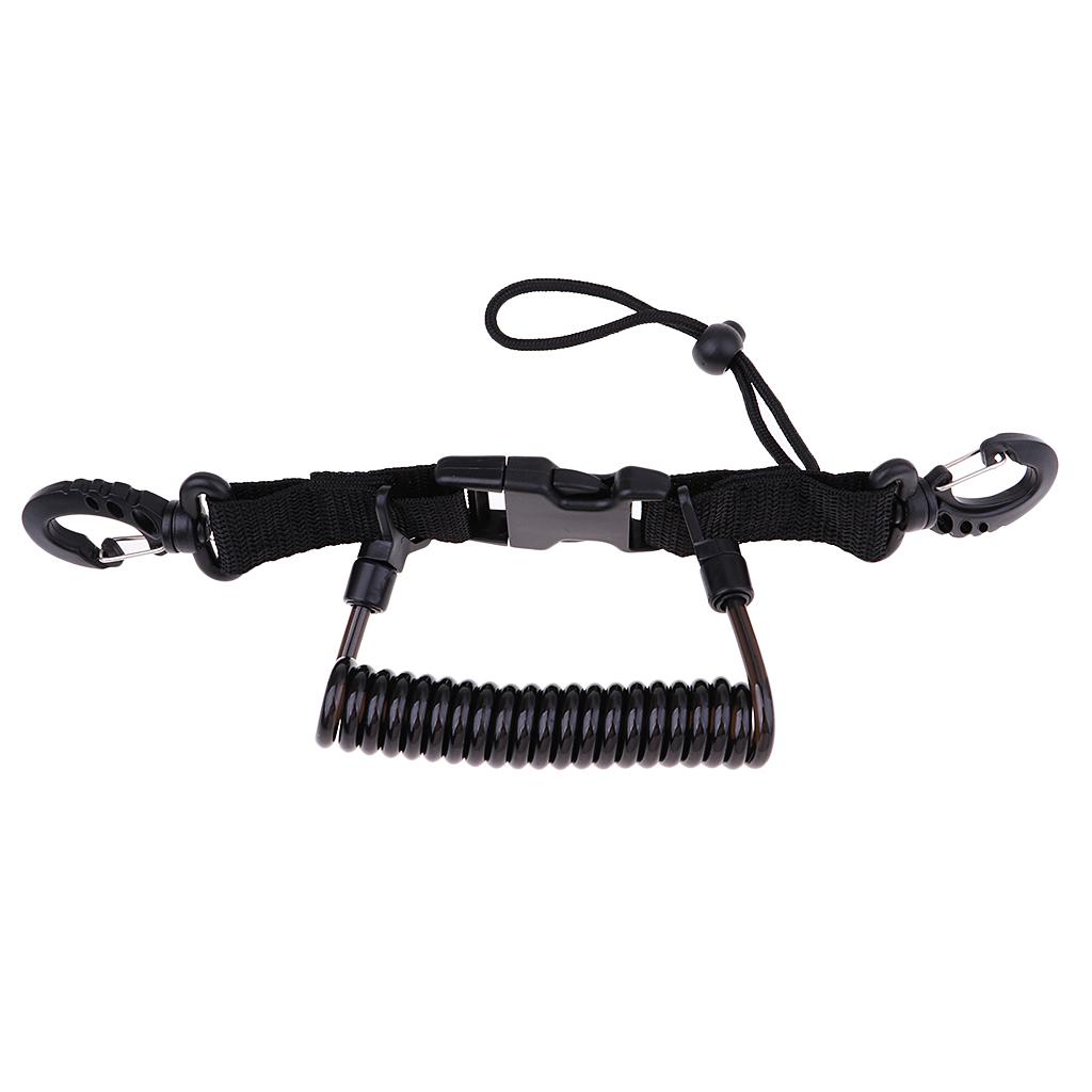 Scuba Diving Camera Light Lanyard with Quick Release Buckle Clip Black