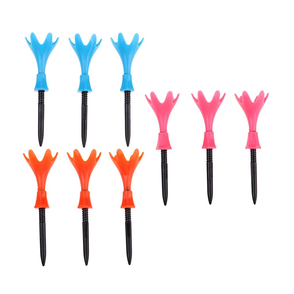 2x3Pcs Adjustable Golf Tees Plastic Rotatable Golf Tees Golf Tee Set Orange