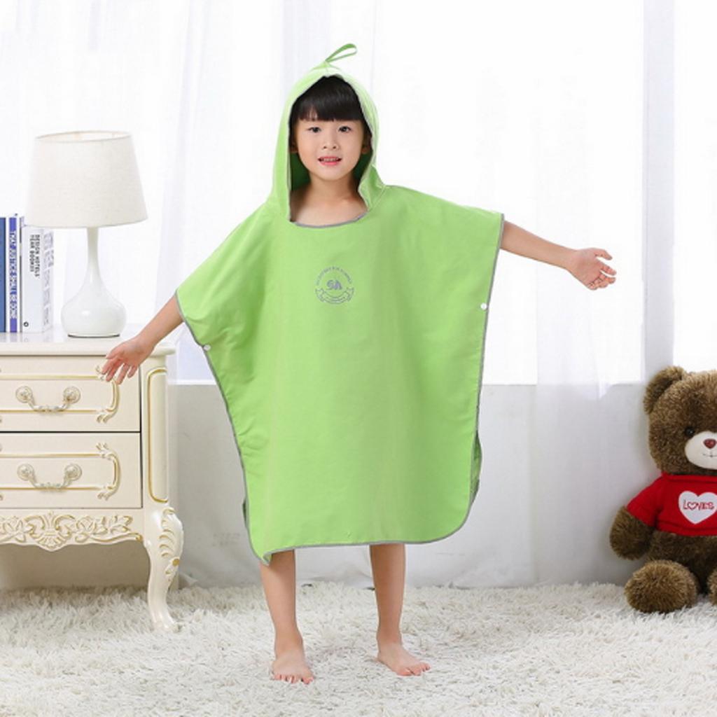 Kids Children Surf Beach Bath Hooded Poncho Wetsuit Changing Robe Rosy