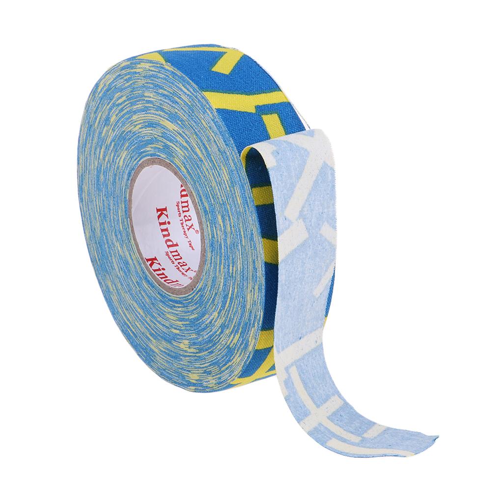 Cloth Hockey Stick Handle Sticky Grip Tape Ice Hockey Wrap Blue Yellow